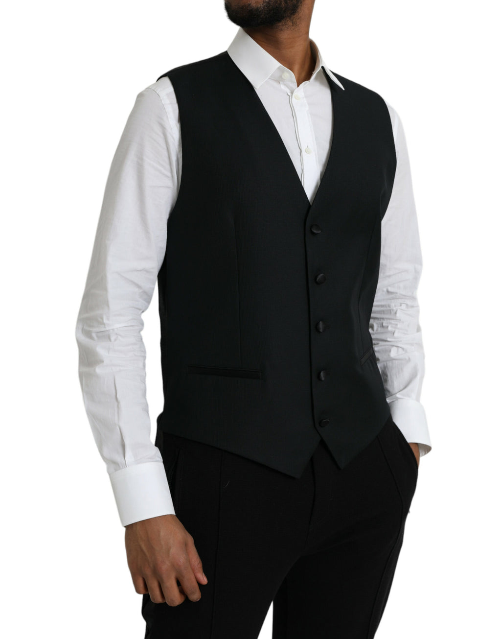 Robe gilet en laine noire Dolce &amp; Gabbana