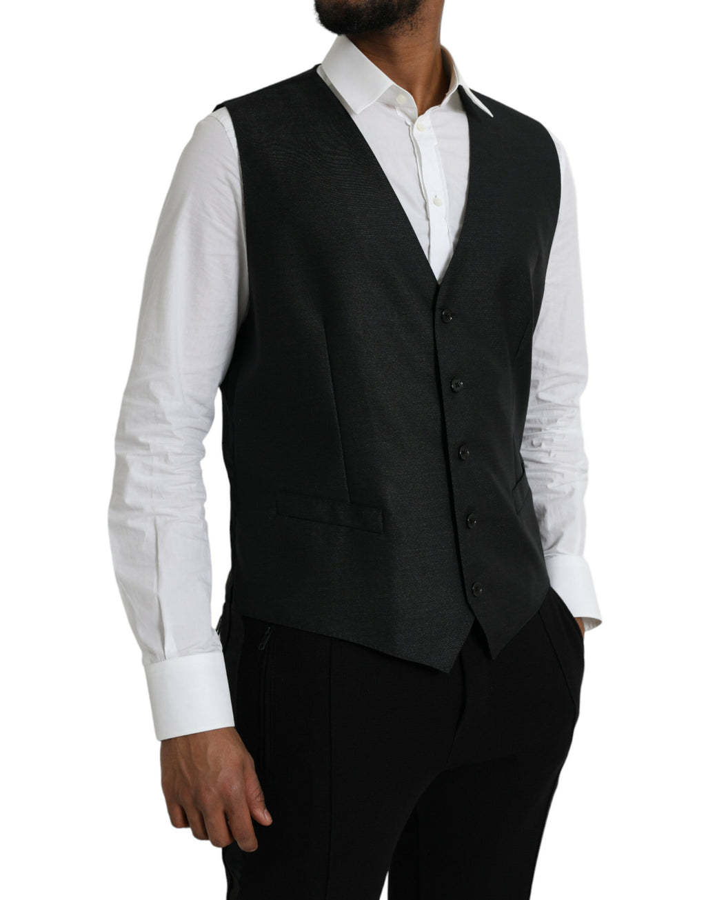Robe gilet en laine noire Dolce &amp; Gabbana