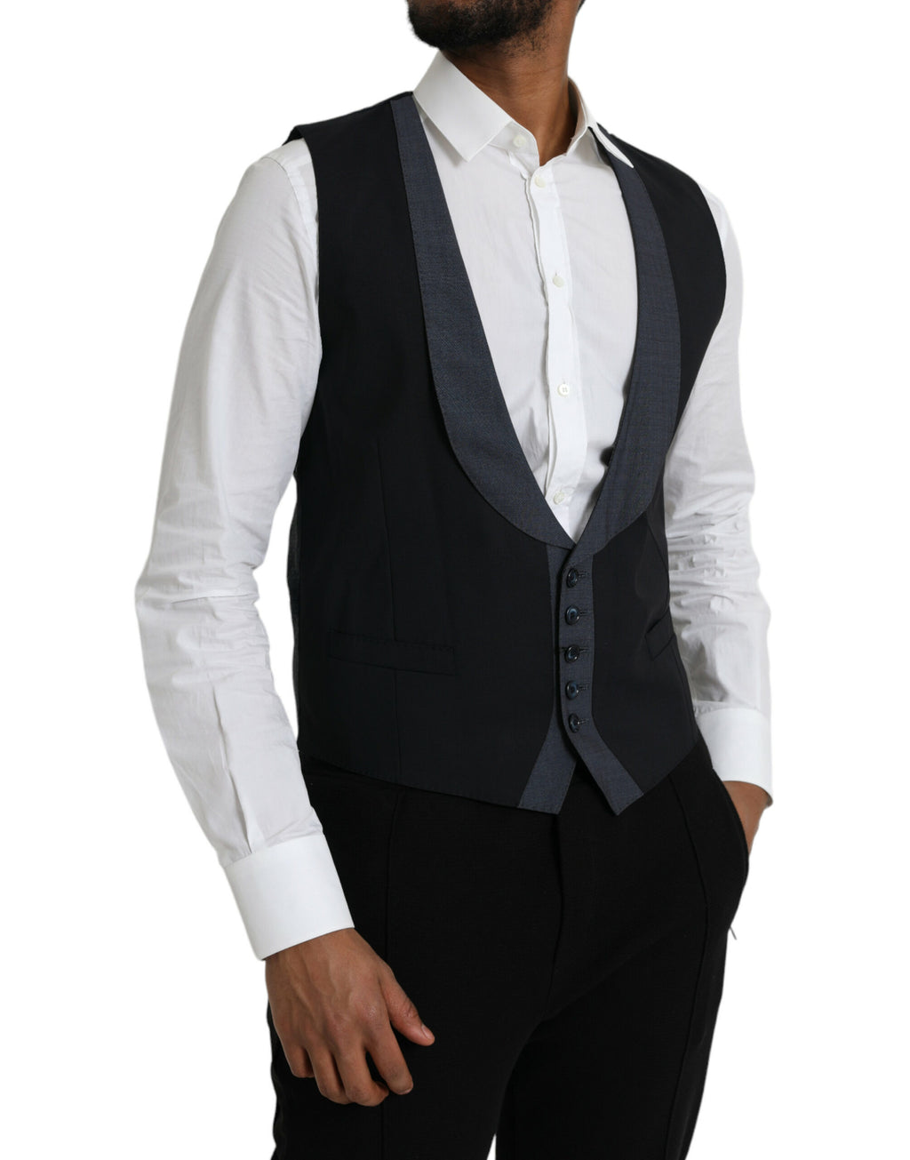 Robe gilet en laine noire Dolce &amp; Gabbana