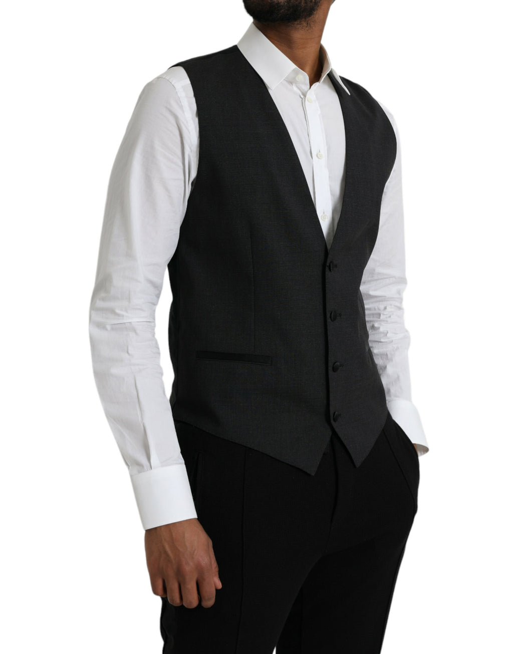 Dolce &amp; Gabbana Robe gilet en coton noir Gilet formel