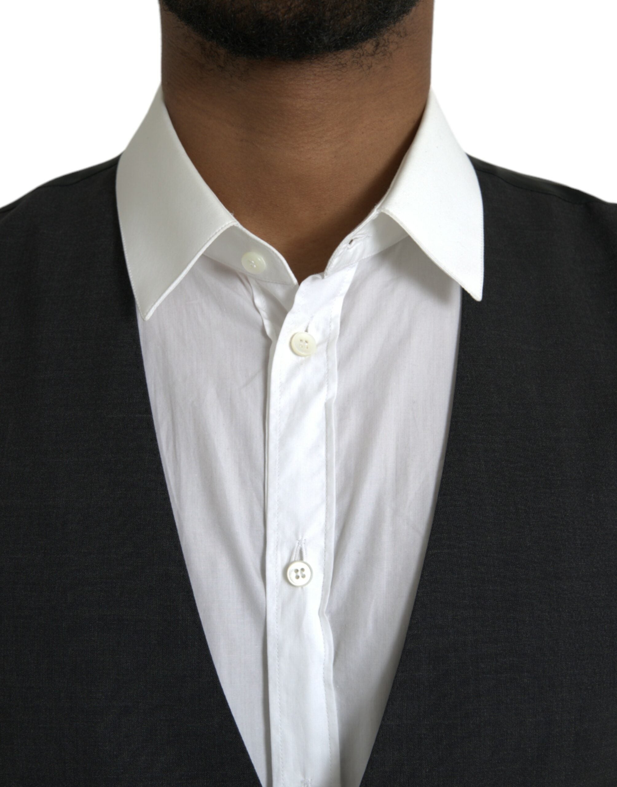 Dolce &amp; Gabbana Schwarze Weste aus Baumwolle, formelle Weste