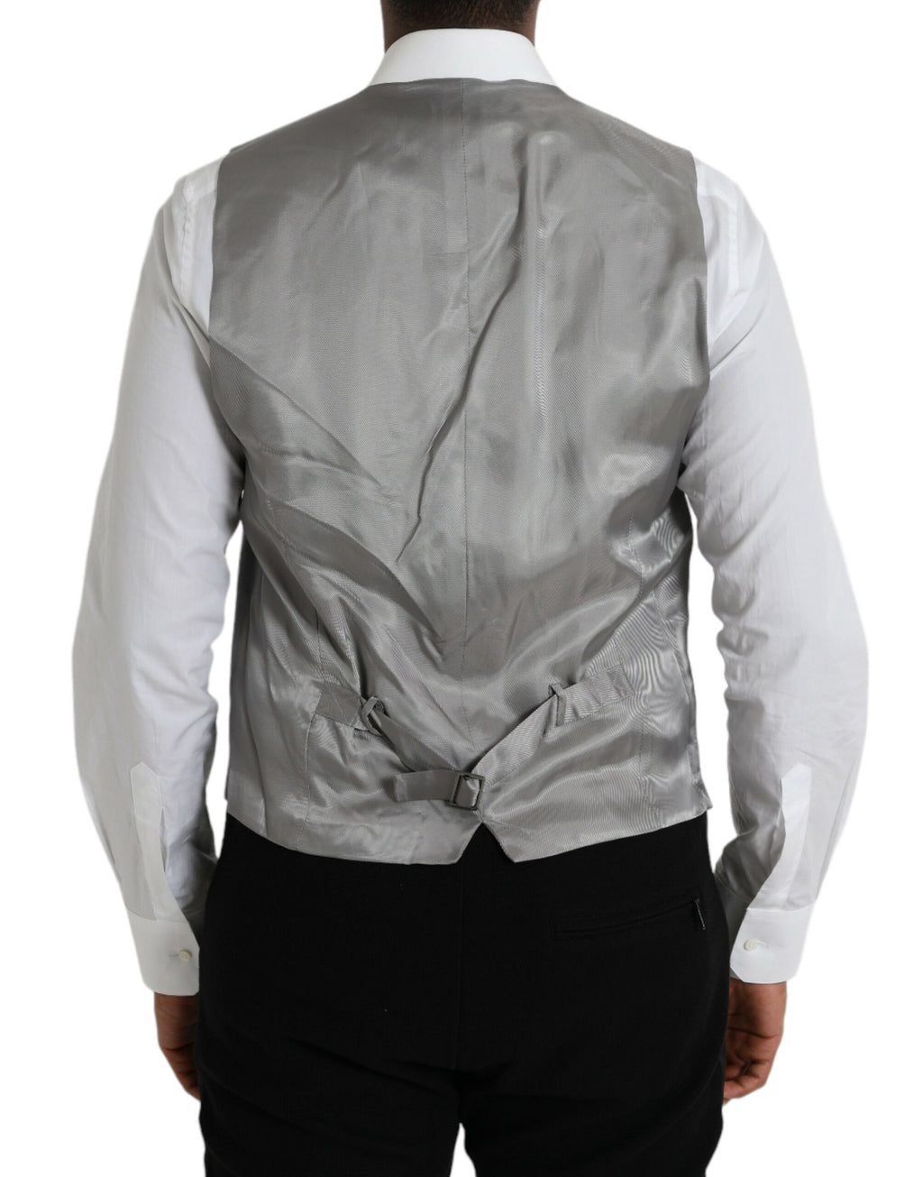 Gilet de soirée en laine gris clair Dolce &amp; Gabbana