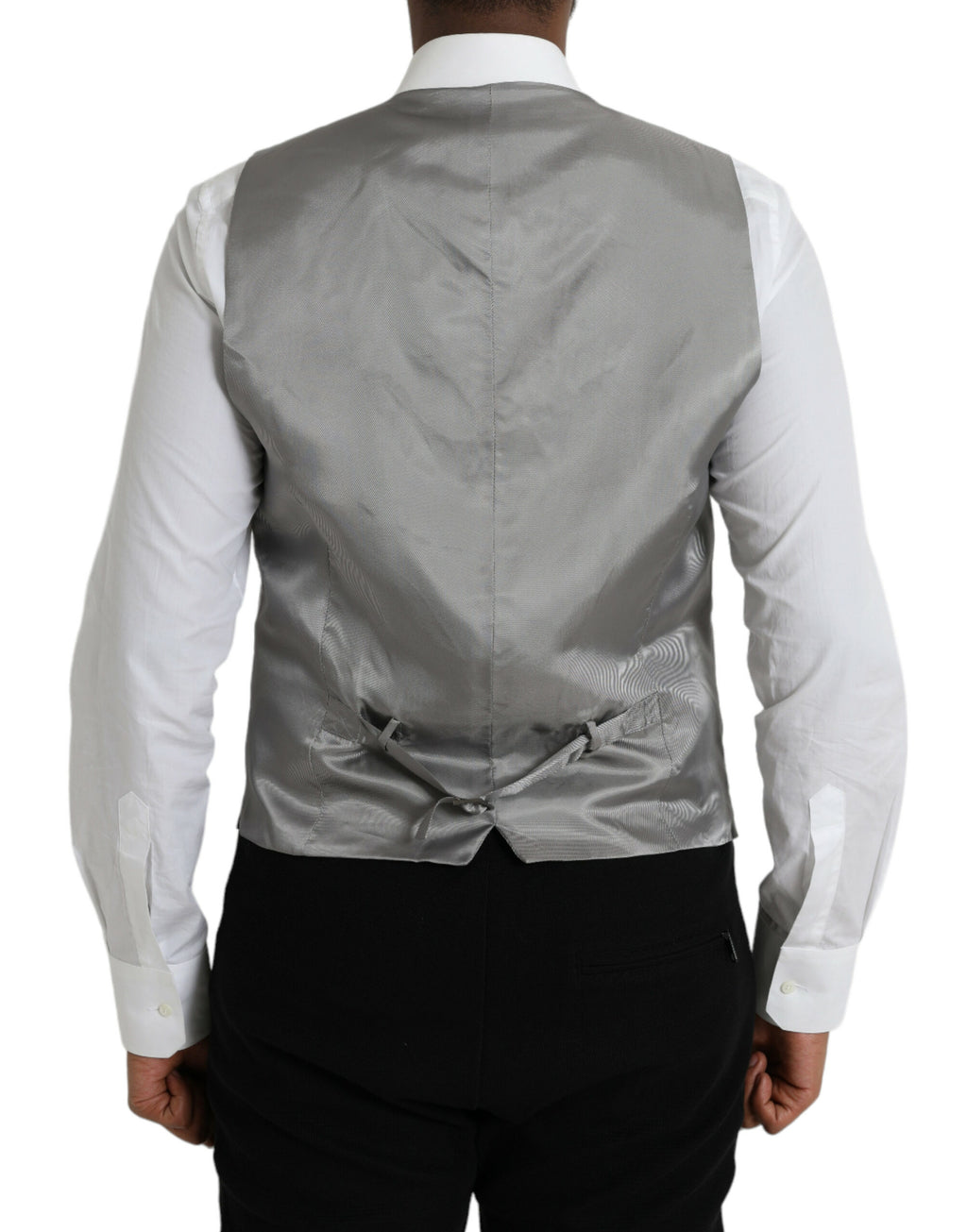 Gilet de soirée en laine gris clair Dolce &amp; Gabbana