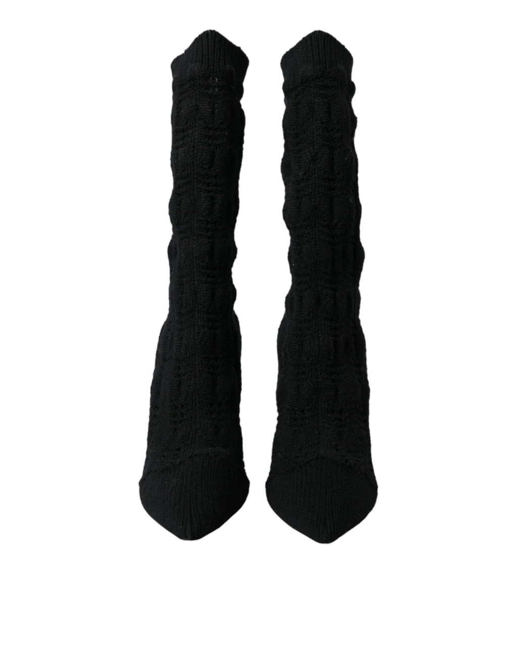 Dolce &amp; Gabbana Schwarze Stiletto-Absätze, wadenlange Stiefel