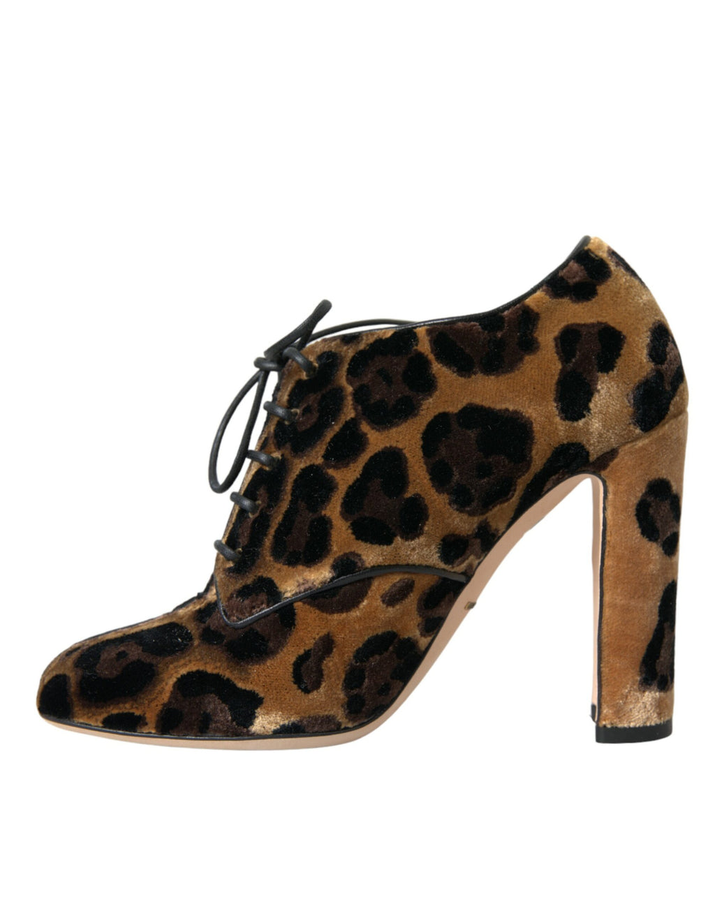Dolce &amp; Gabbana – Braune Stiefeletten mit Leopardenmuster und Schnürung