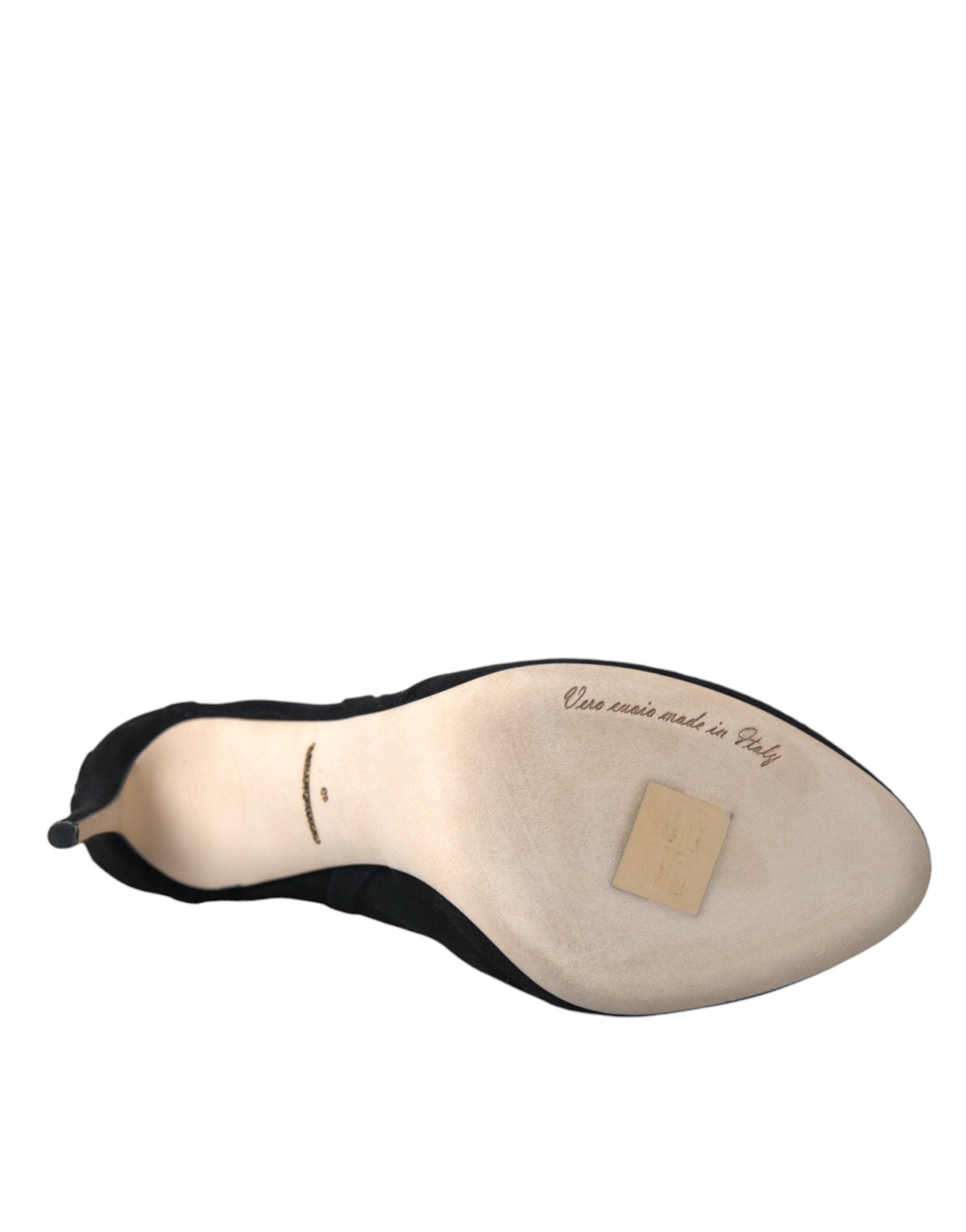 Dolce &amp; Gabbana Schwarze Mesh-Stiletto-Absätze Stiefeletten Schuhe