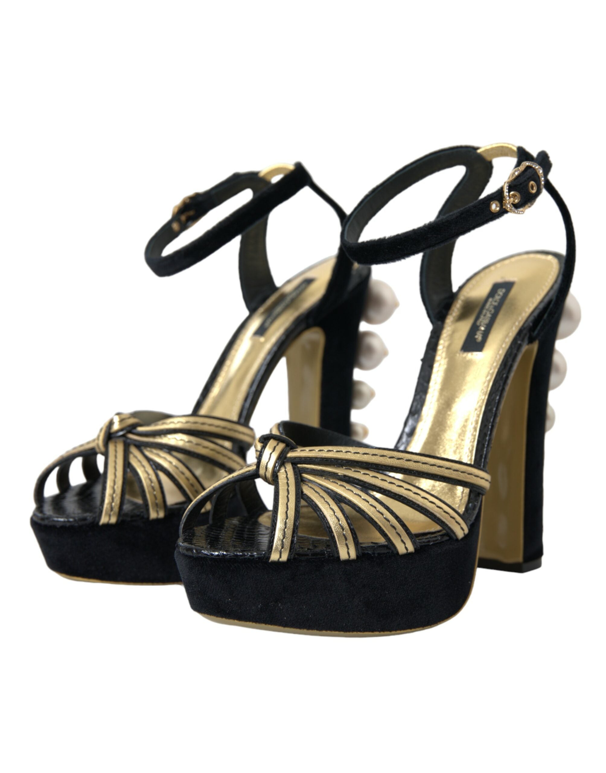 Sandales à talons ornées de cristaux Dolce &amp; Gabbana