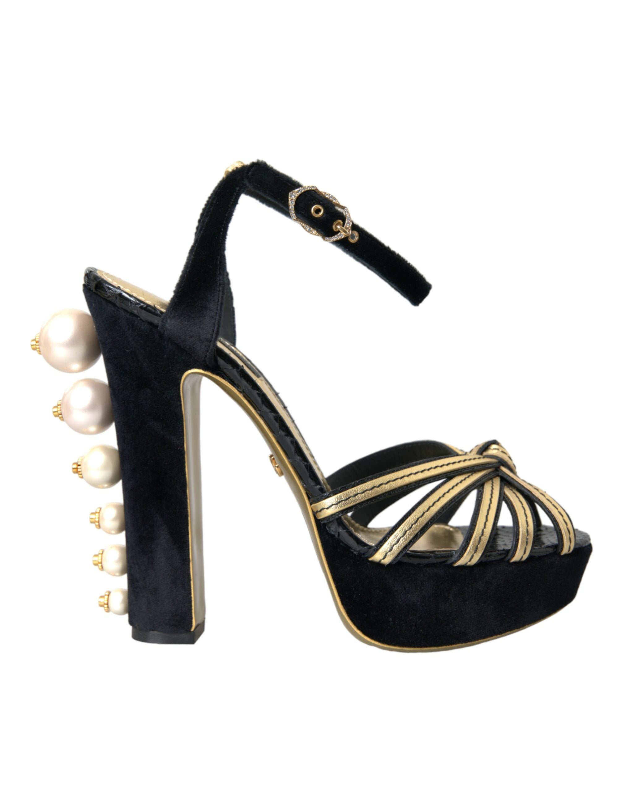 Sandales à talons ornées de cristaux Dolce &amp; Gabbana