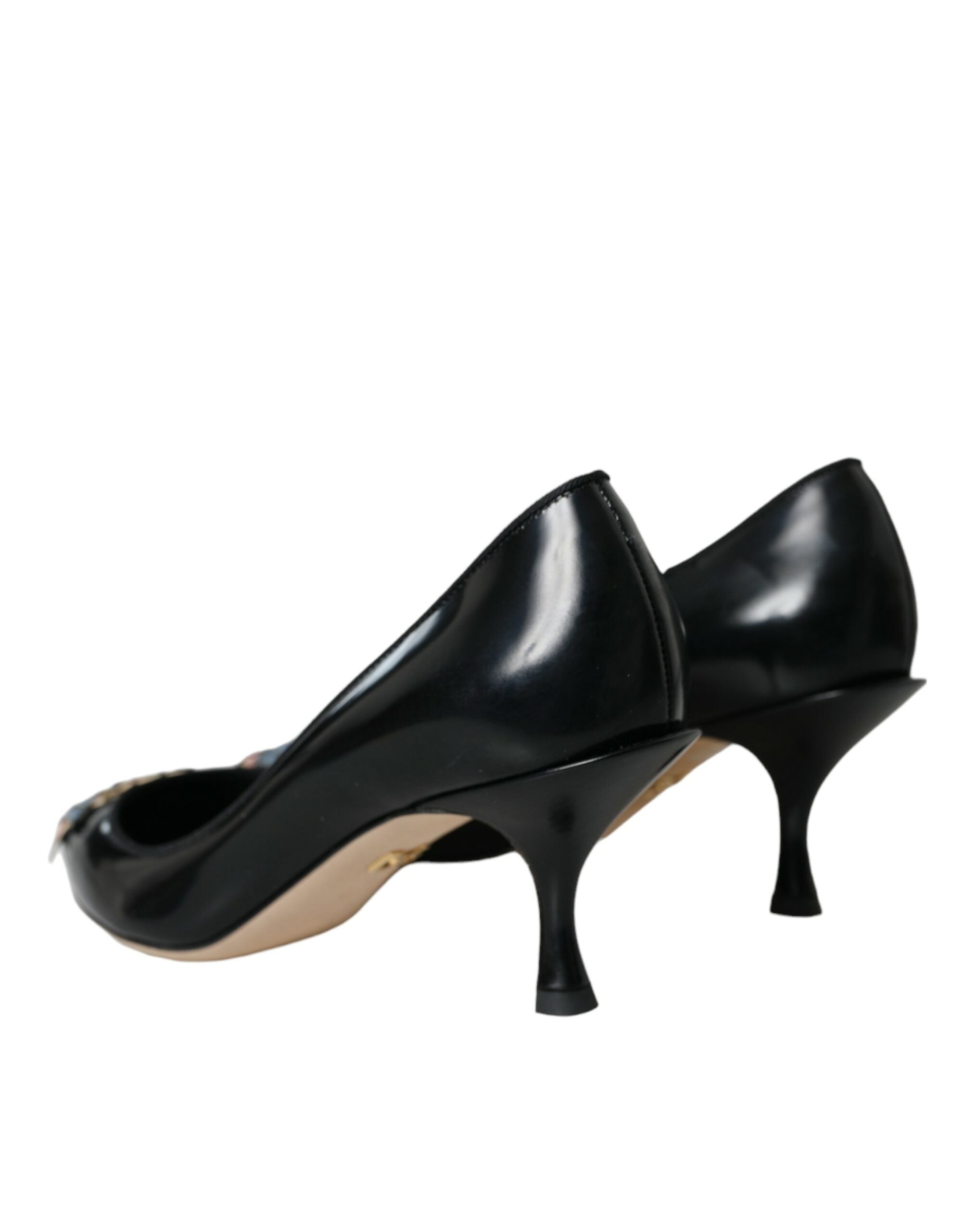 Dolce &amp; Gabbana – Pumps mit BOOM-Patch aus schwarzem Leder