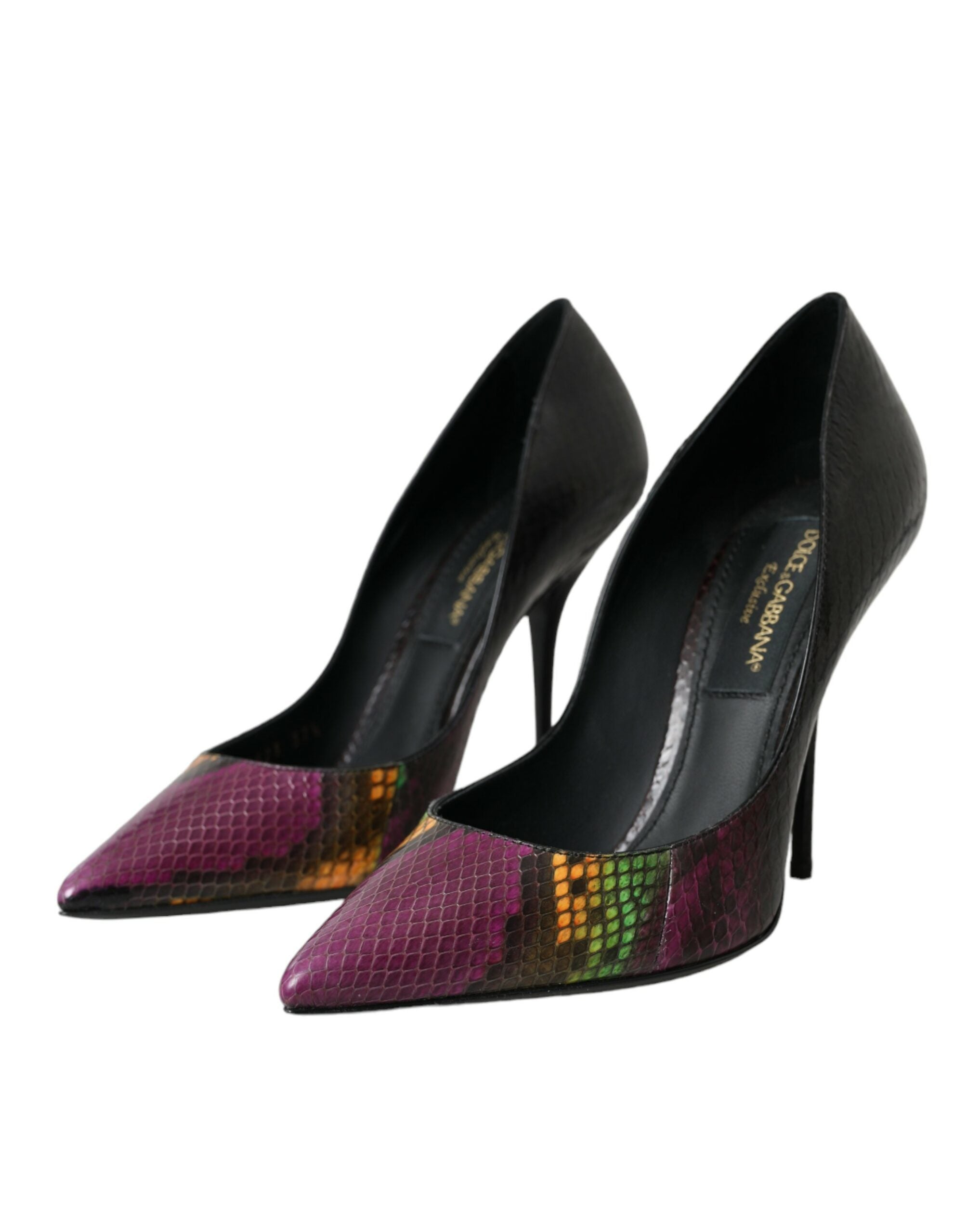 Dolce &amp; Gabbana Multicolor Exotische Leder Heels Pumps Schuhe