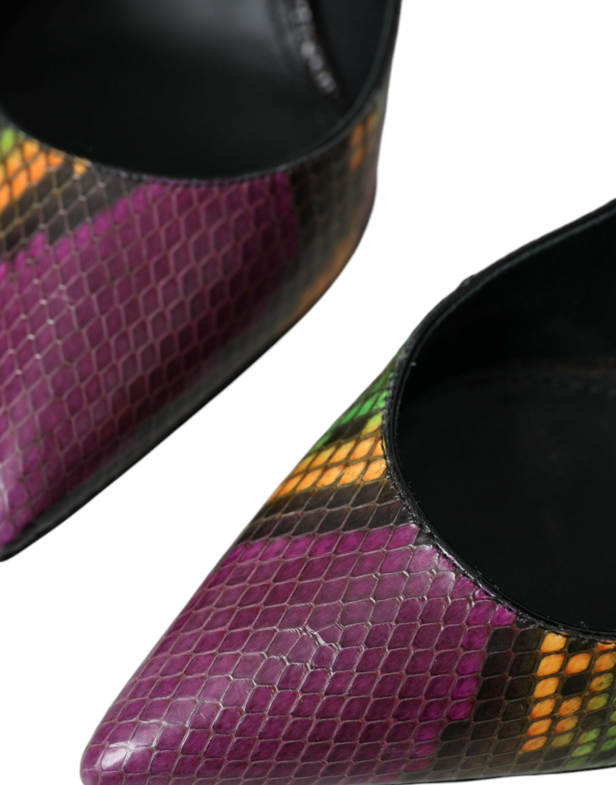 Dolce &amp; Gabbana Multicolor Exotische Leder Heels Pumps Schuhe