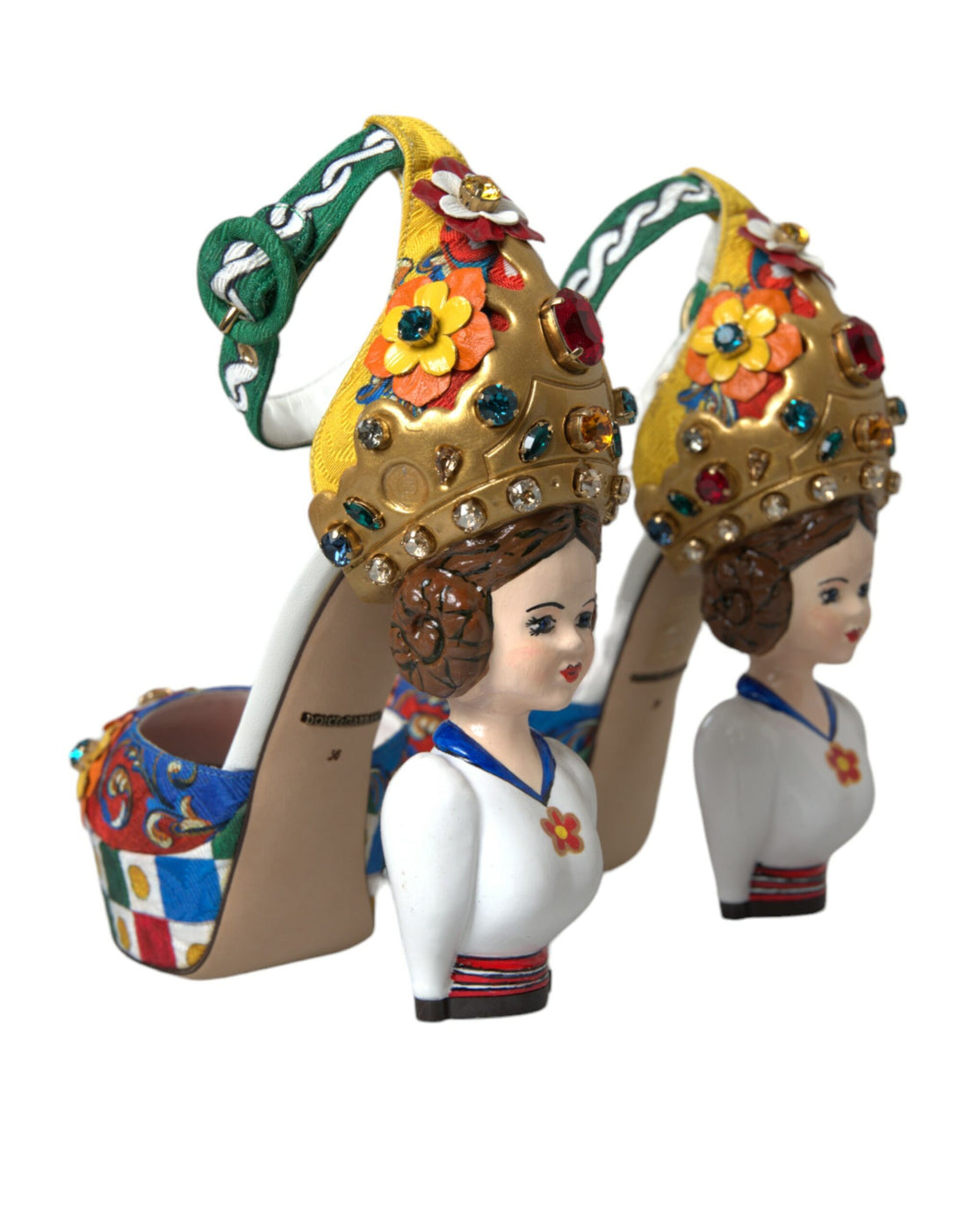 Mehrfarbige Carretto-Sandalen mit Verzierung von Dolce &amp; Gabbana