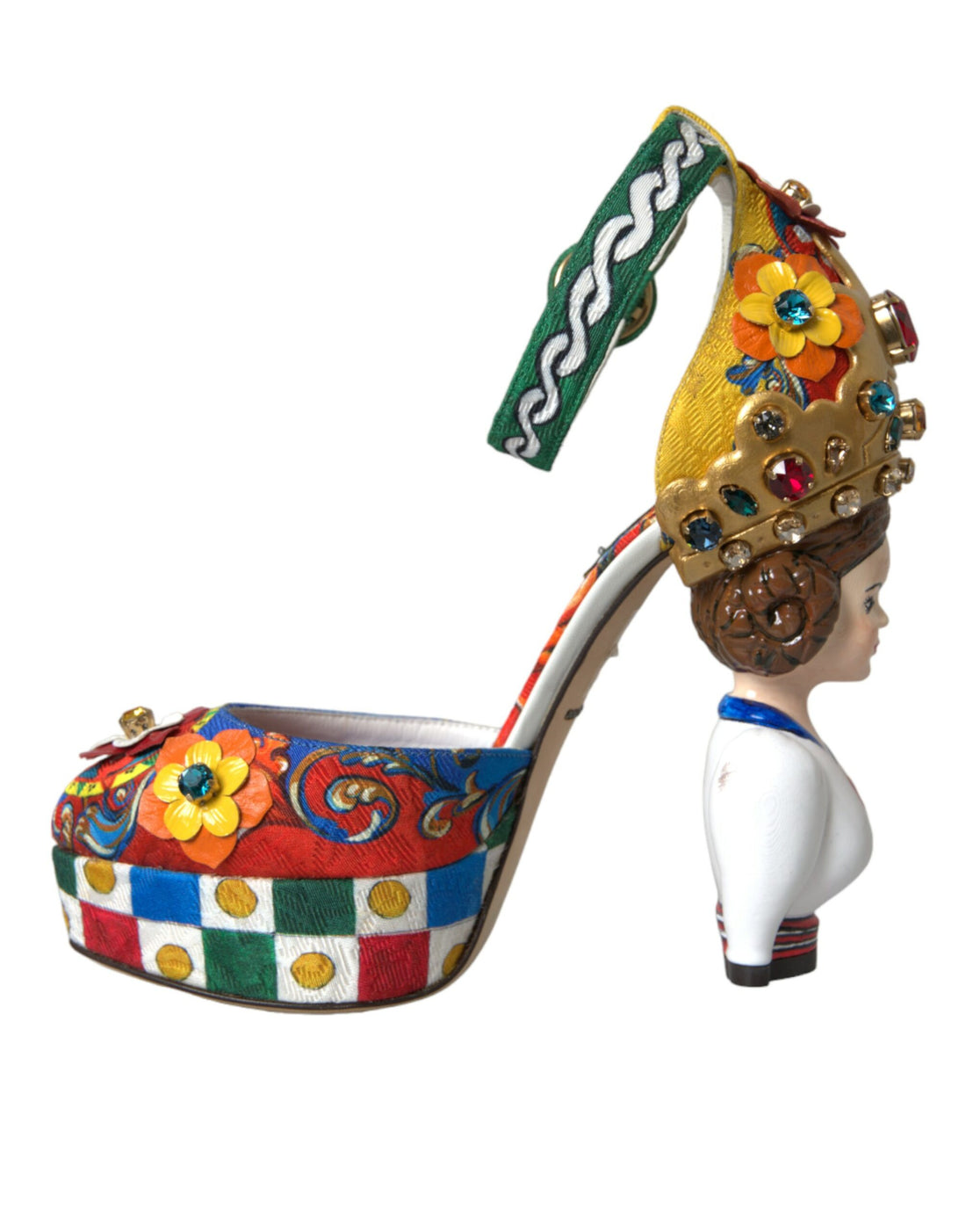 Mehrfarbige Carretto-Sandalen mit Verzierung von Dolce &amp; Gabbana