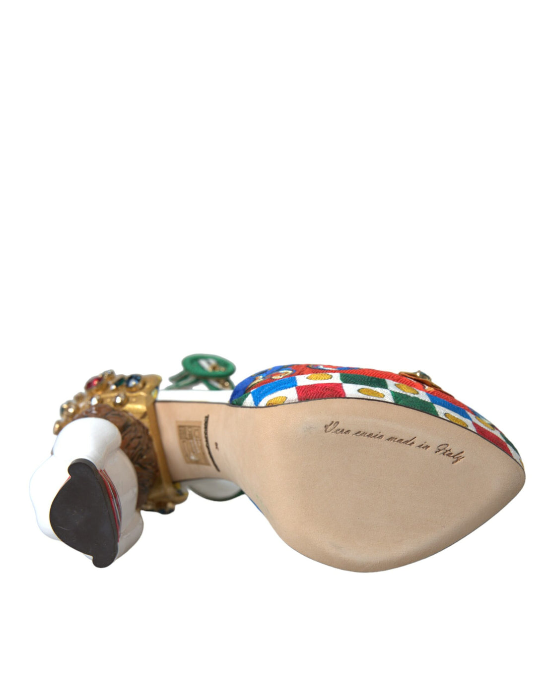 Mehrfarbige Carretto-Sandalen mit Verzierung von Dolce &amp; Gabbana