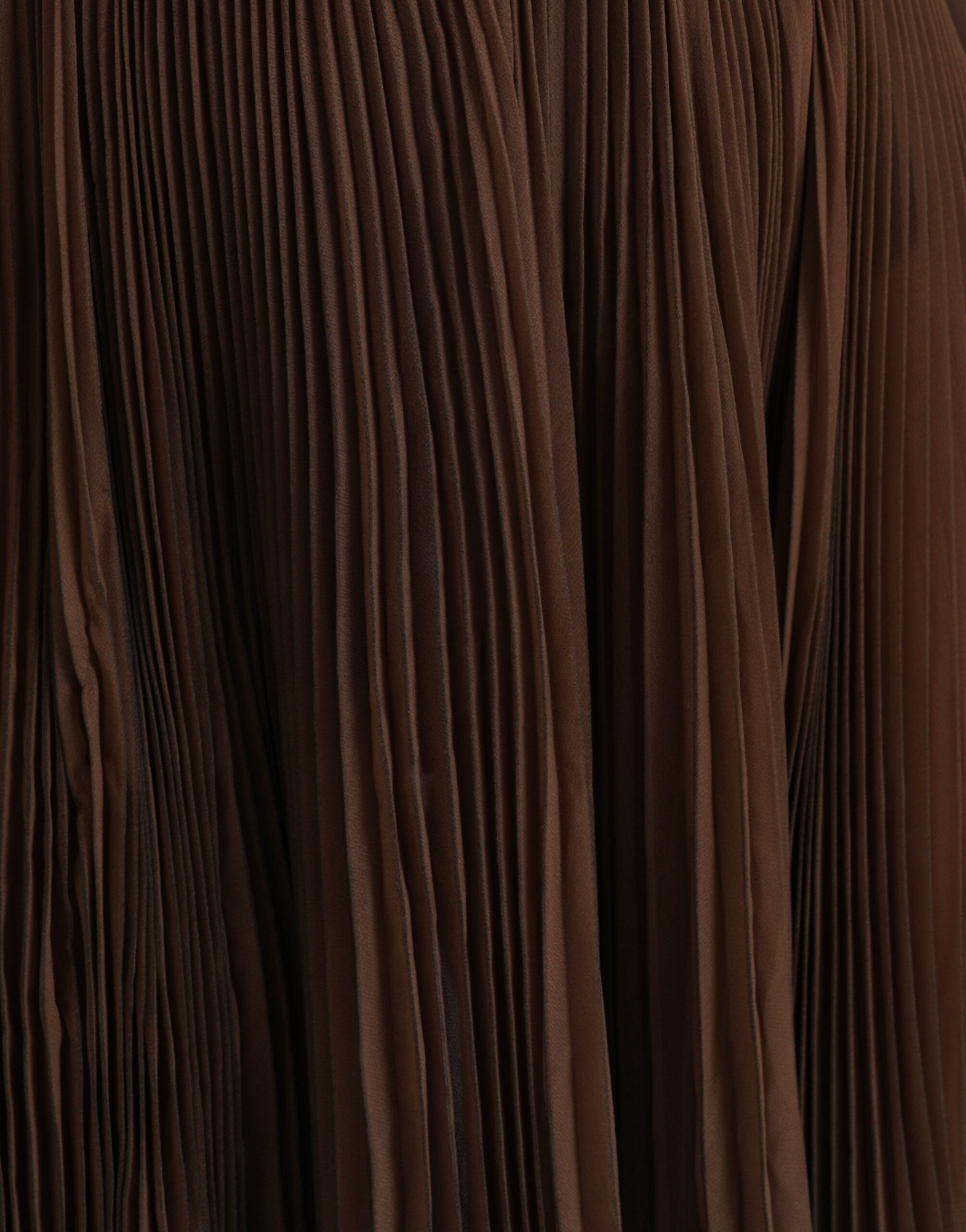 Jupe midi plissée taille haute en polyester marron Dolce &amp; Gabbana