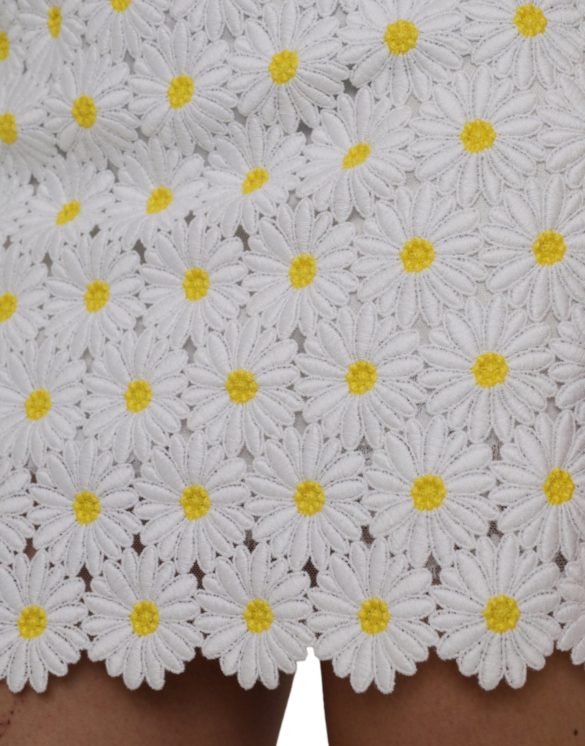 Mini-jupe trapèze blanche à fleurs Dolce &amp; Gabbana