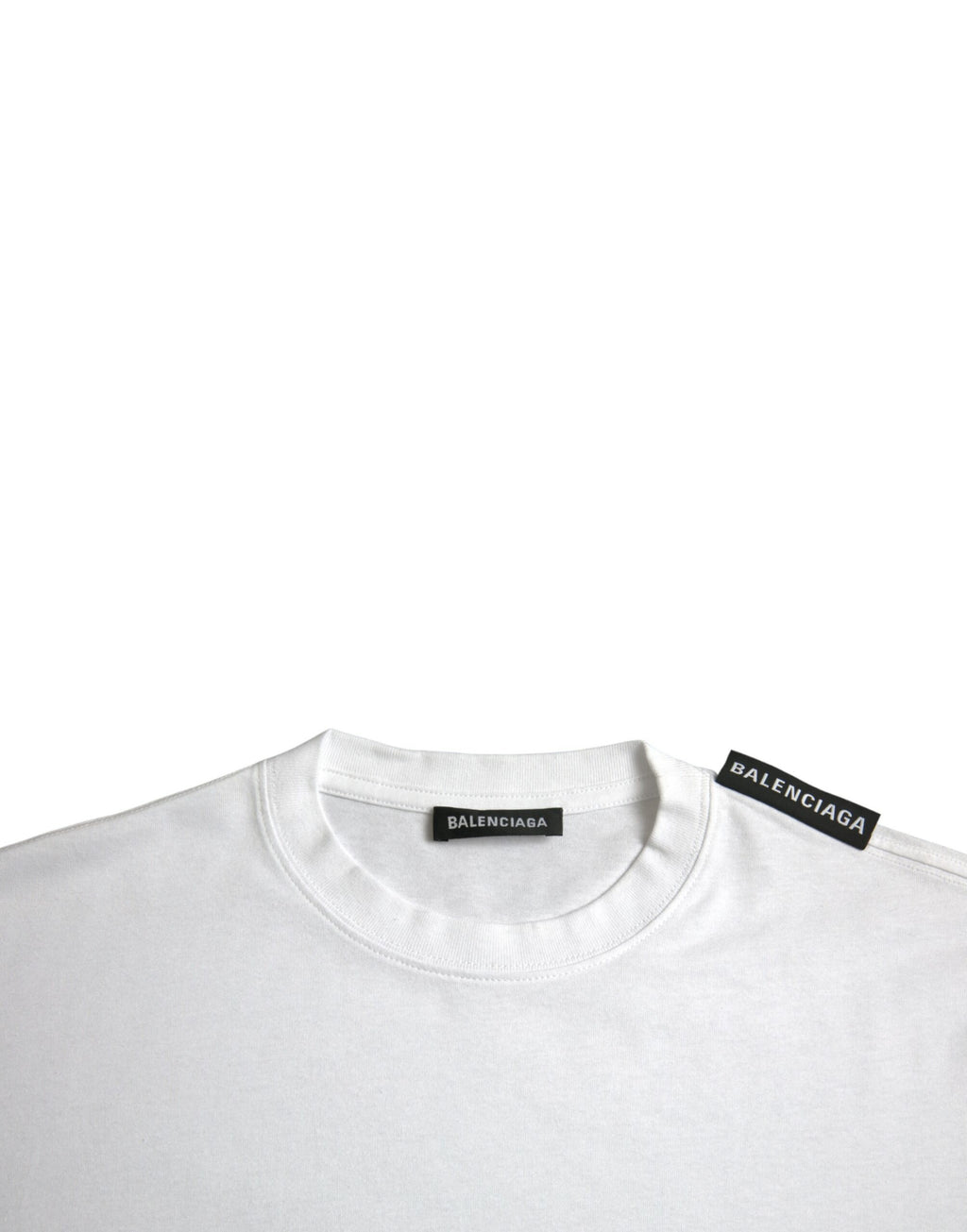 Balenciaga – T-Shirt aus Baumwolljersey mit Rundhalsausschnitt in Off-White