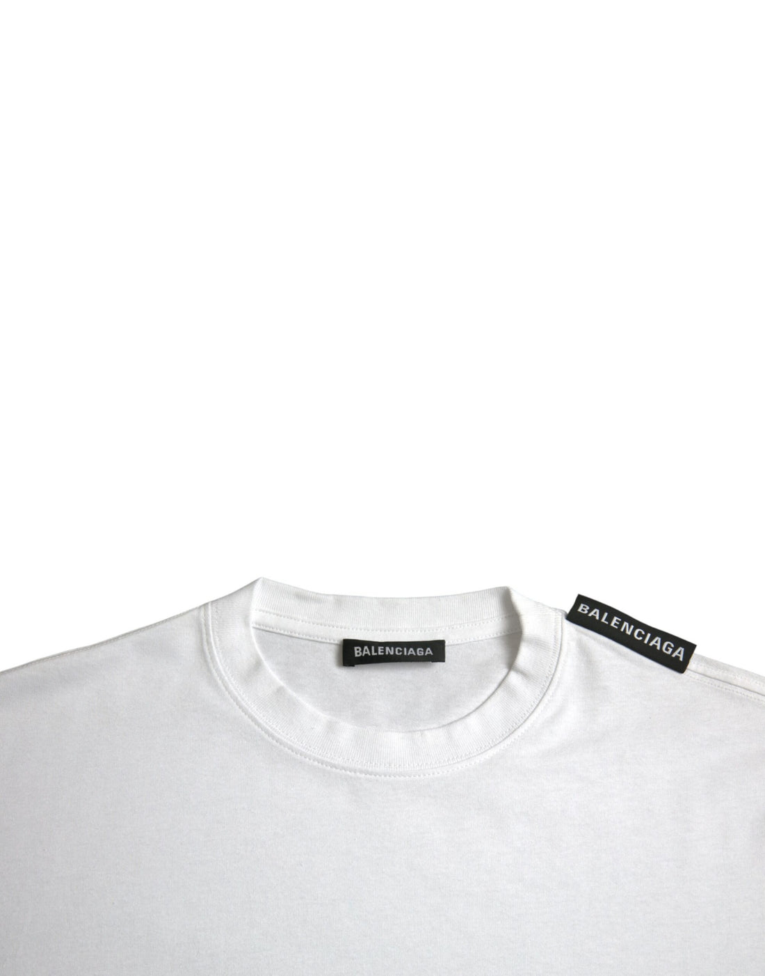 Balenciaga – T-Shirt aus Baumwolljersey mit Rundhalsausschnitt in Off-White
