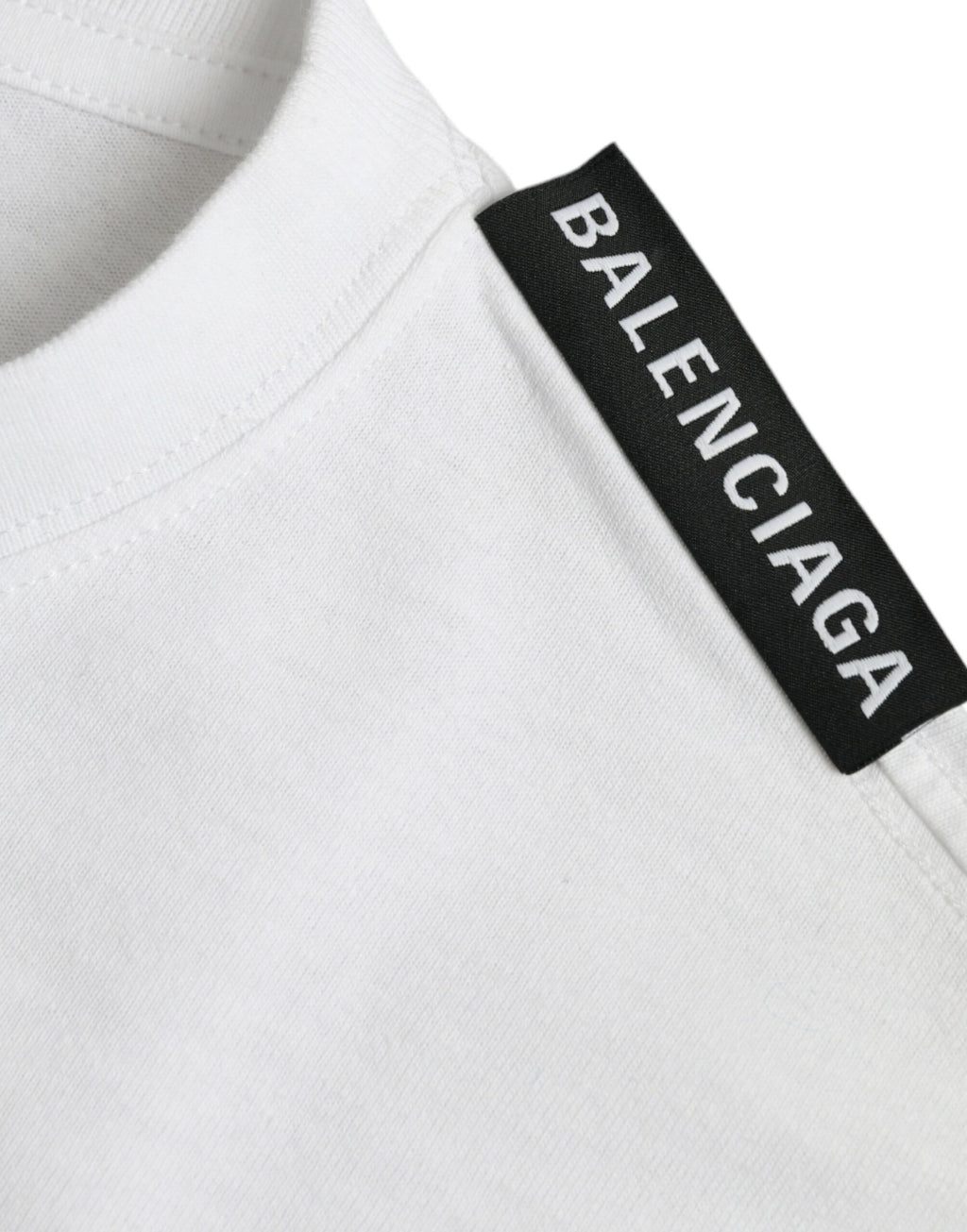 Balenciaga – T-Shirt aus Baumwolljersey mit Rundhalsausschnitt in Off-White
