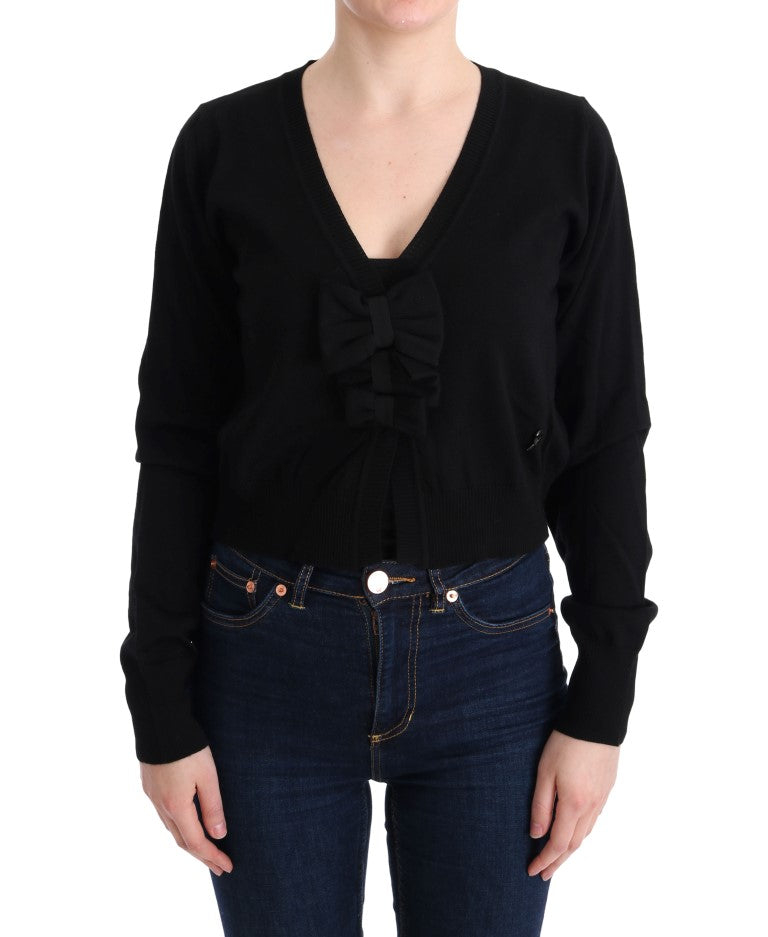 MARGHI LO‘ Eleganter schwarzer Woll-Cardigan