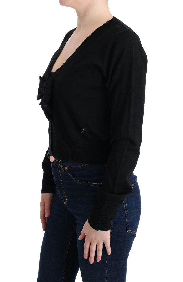 MARGHI LO‘ Eleganter schwarzer Woll-Cardigan