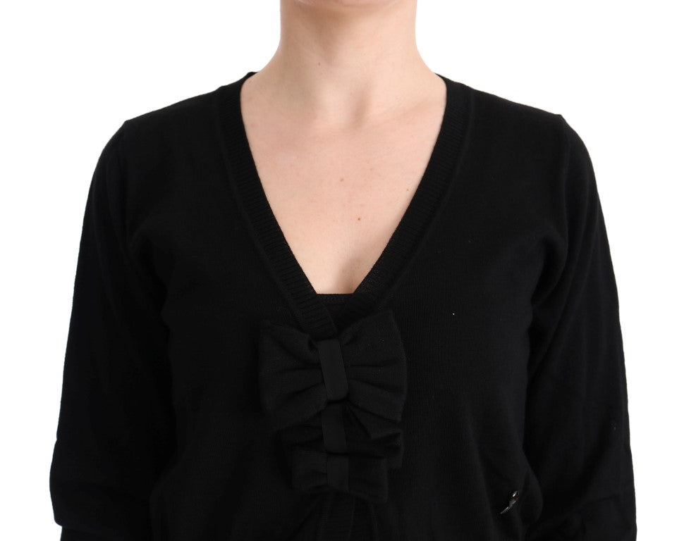 MARGHI LO‘ Eleganter schwarzer Woll-Cardigan
