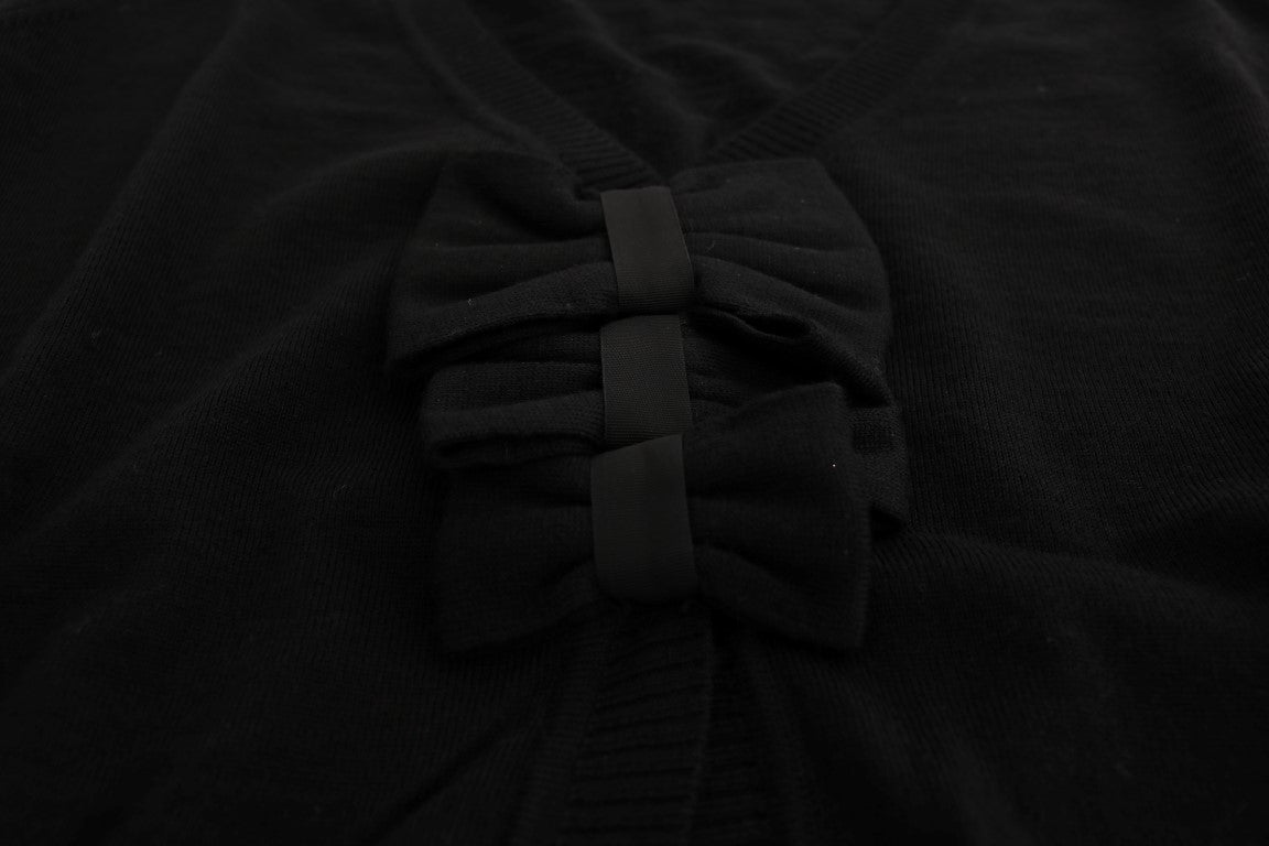 MARGHI LO‘ Eleganter schwarzer Woll-Cardigan