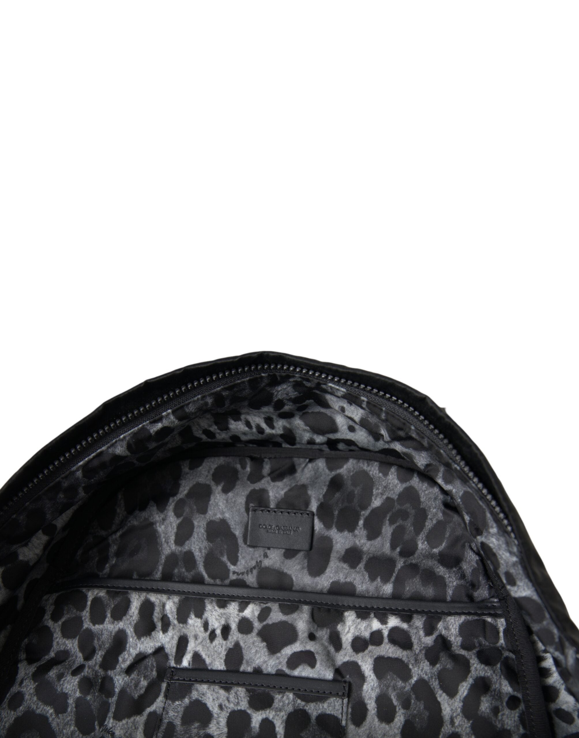 Sac à dos Dolce &amp; Gabbana en cuir verni noir avec plaque logo