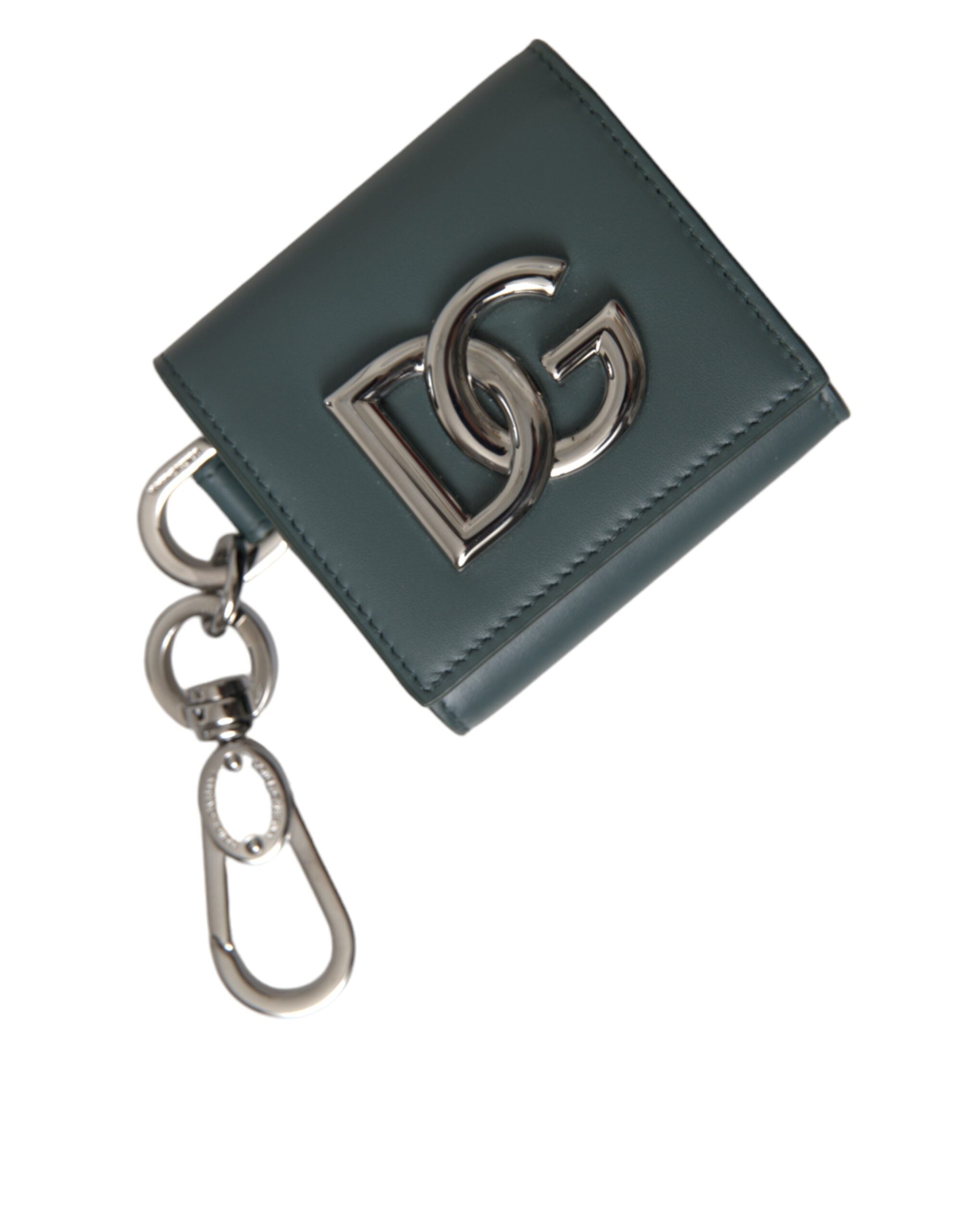 Porte-clés Dolce &amp; Gabbana en cuir vert avec logo DG