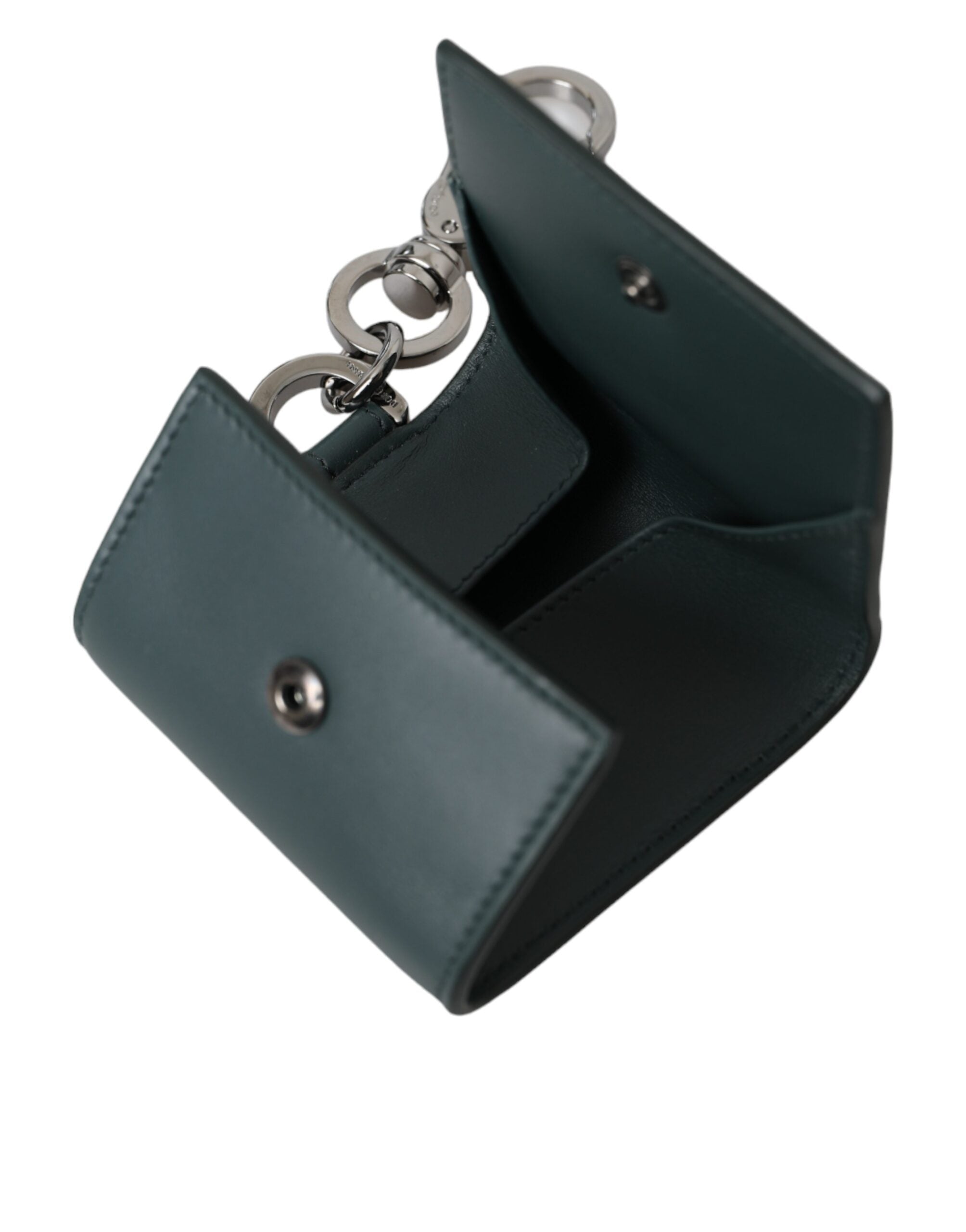 Porte-clés Dolce &amp; Gabbana en cuir vert avec logo DG