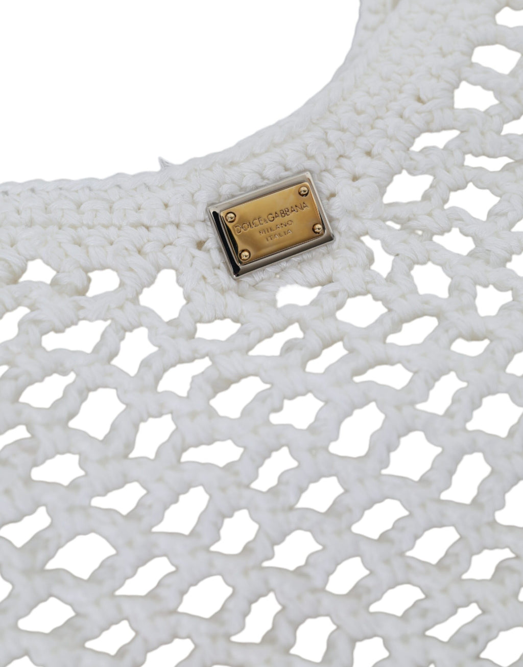 Sac cabas Dolce &amp; Gabbana en coton tricoté blanc et vert avec logo