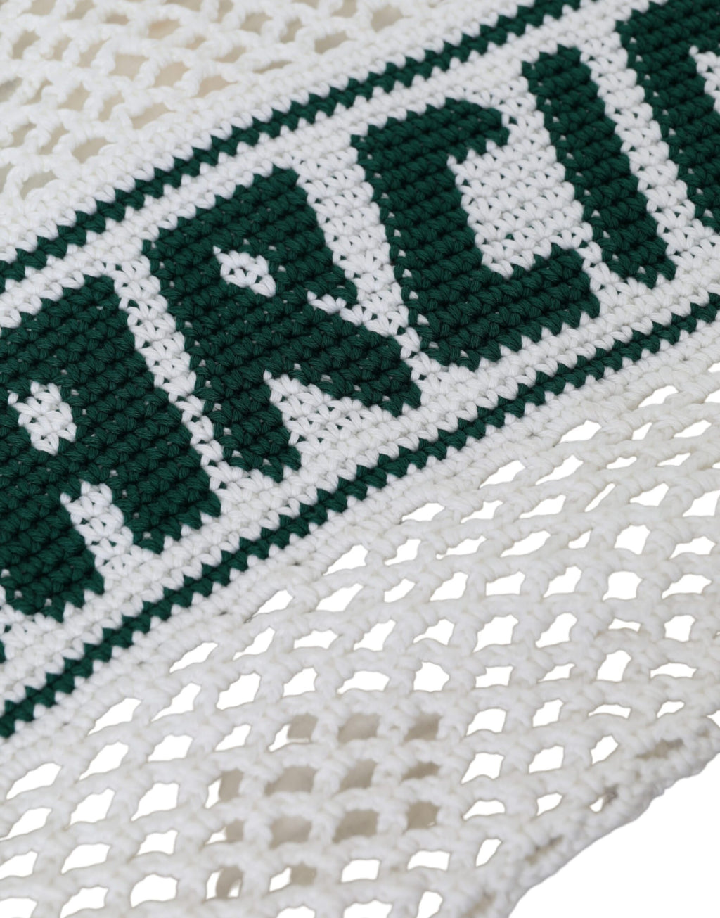 Sac cabas Dolce &amp; Gabbana en coton tricoté blanc et vert avec logo