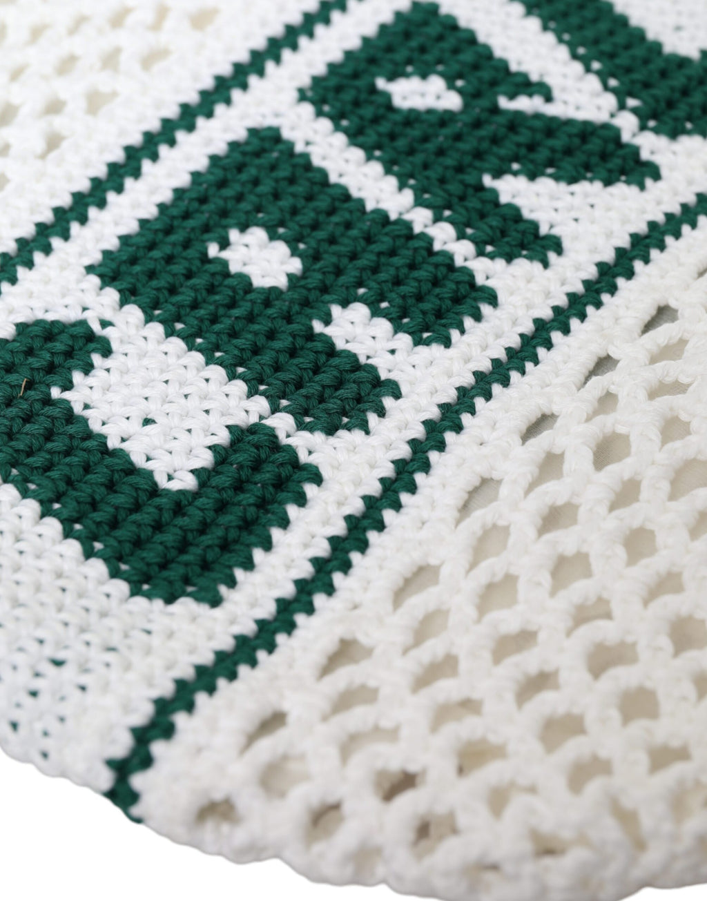 Sac cabas Dolce &amp; Gabbana en coton tricoté blanc et vert avec logo