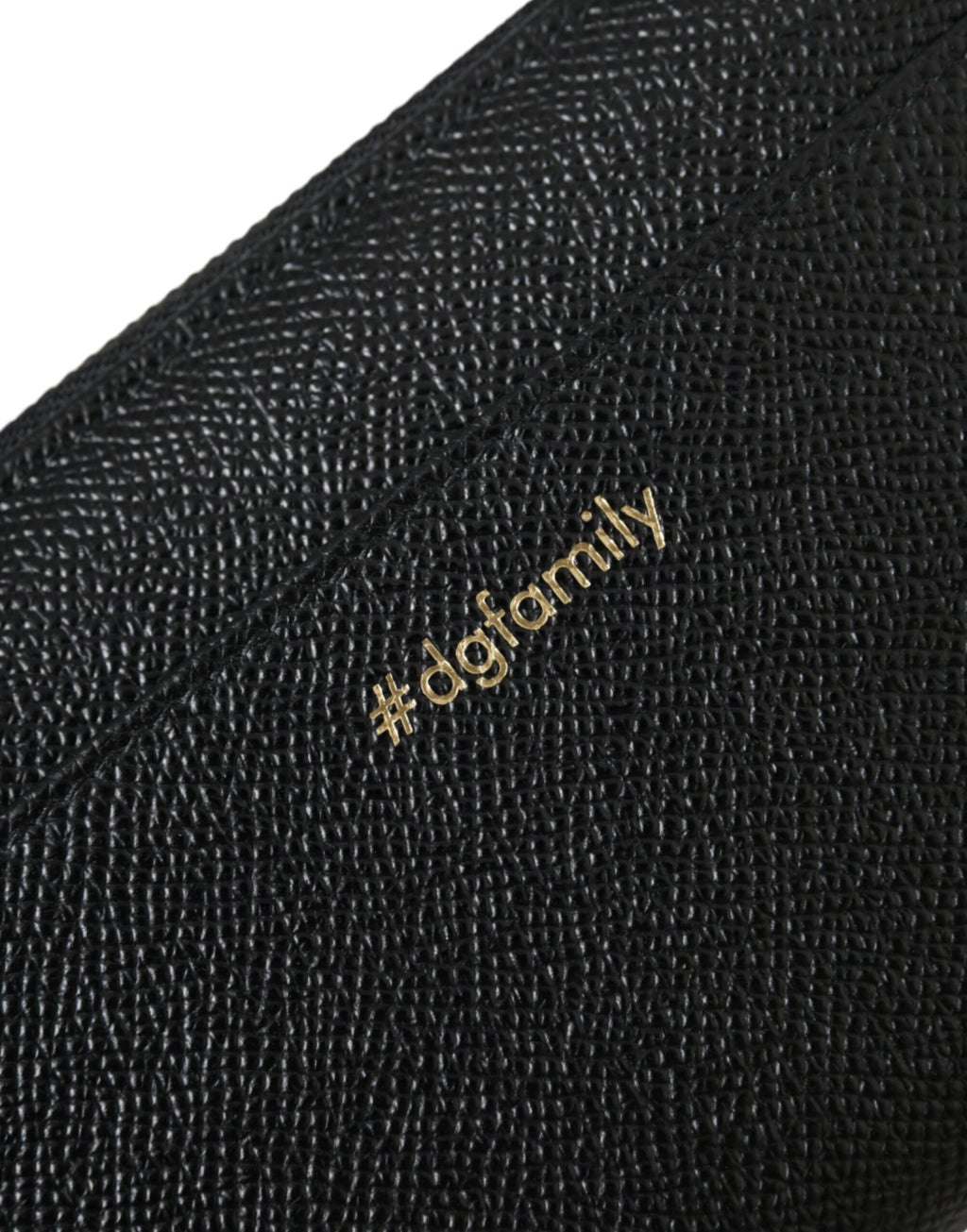 Dolce &amp; Gabbana Schwarz Blau Leder #DGFAMILY Reißverschluss Continental Herren Geldbörse