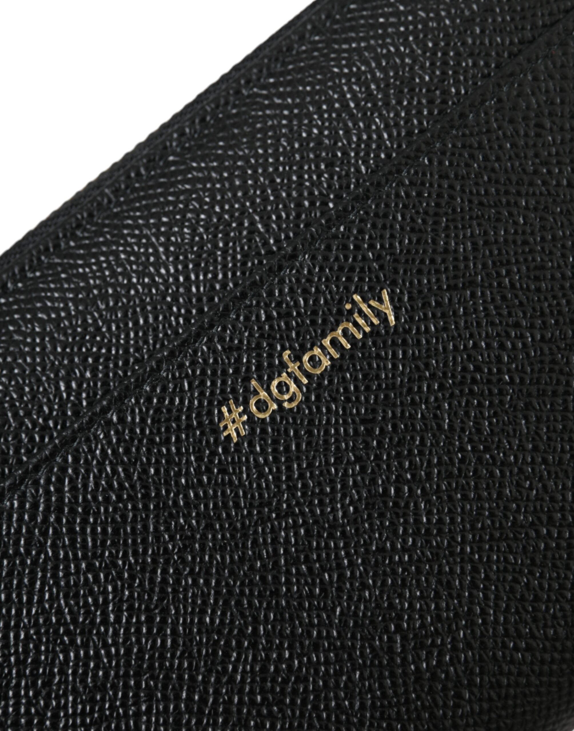 Portefeuille continental zippé Dolce &amp; Gabbana en cuir noir et bleu #DGFAMILY pour homme