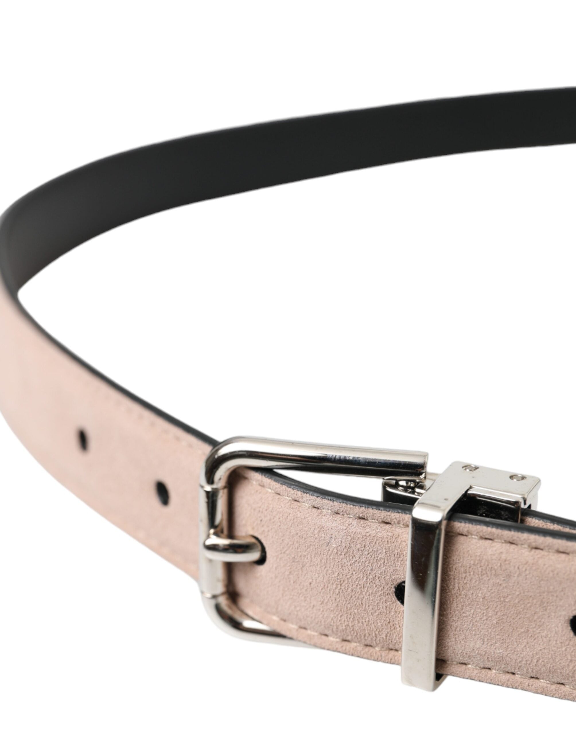 Ceinture Dolce &amp; Gabbana en daim beige avec boucle argentée pour homme