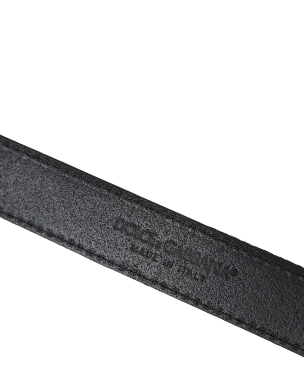 Ceinture Dolce &amp; Gabbana à rayures jacquard noires et boucle en métal argenté