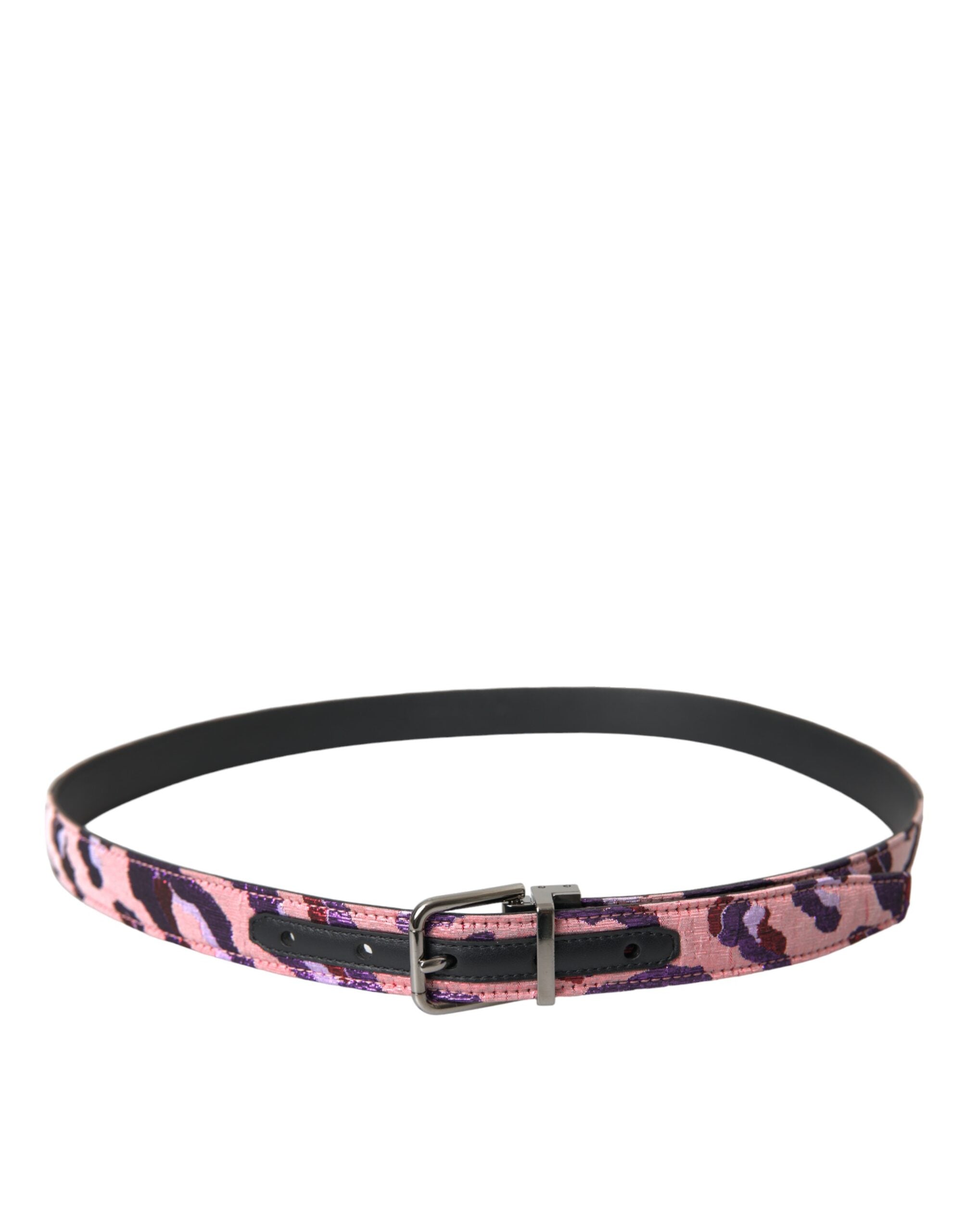 Ceinture Dolce &amp; Gabbana en cuir jacquard multicolore avec boucle en métal