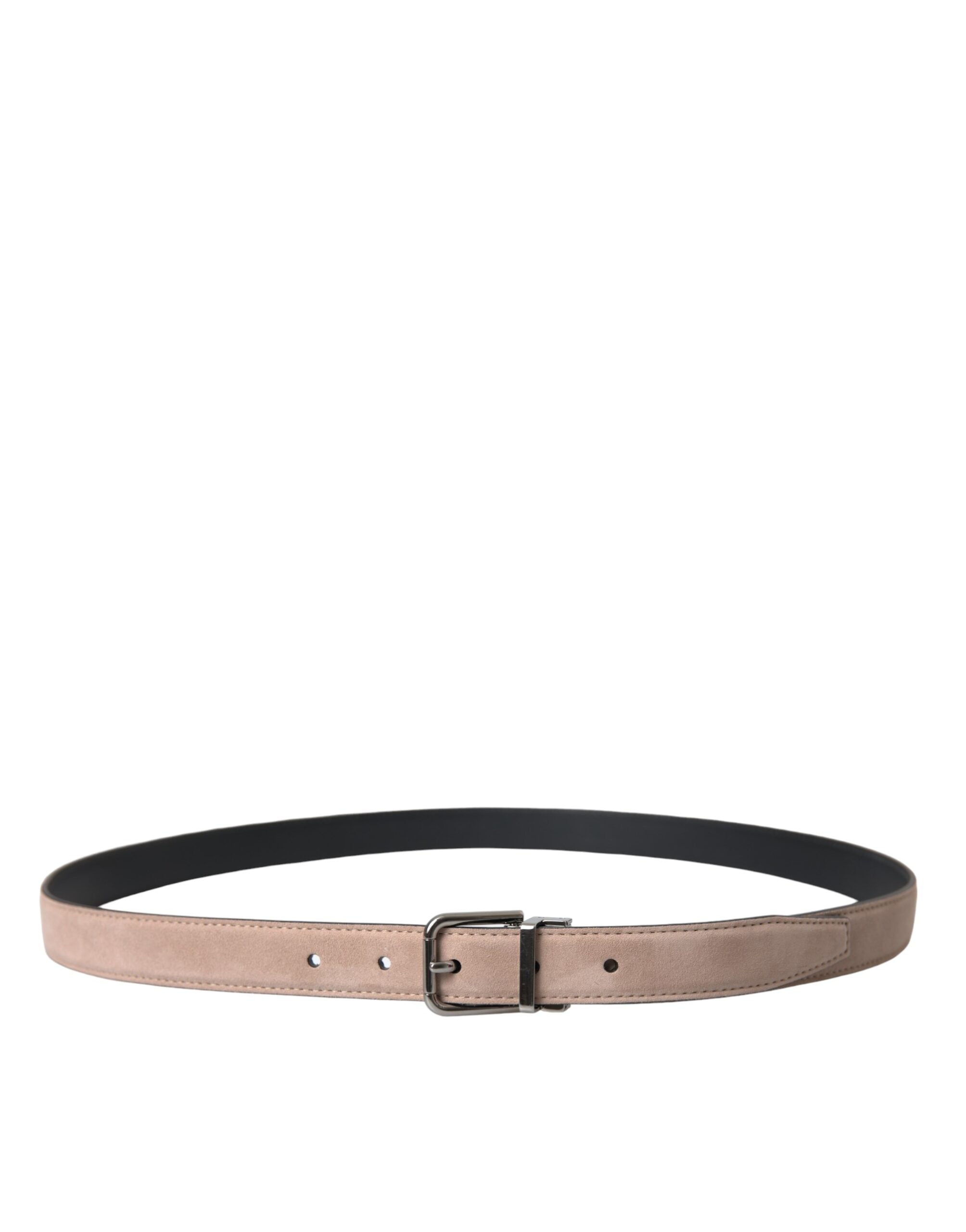 Ceinture Dolce &amp; Gabbana en daim beige avec boucle argentée pour homme
