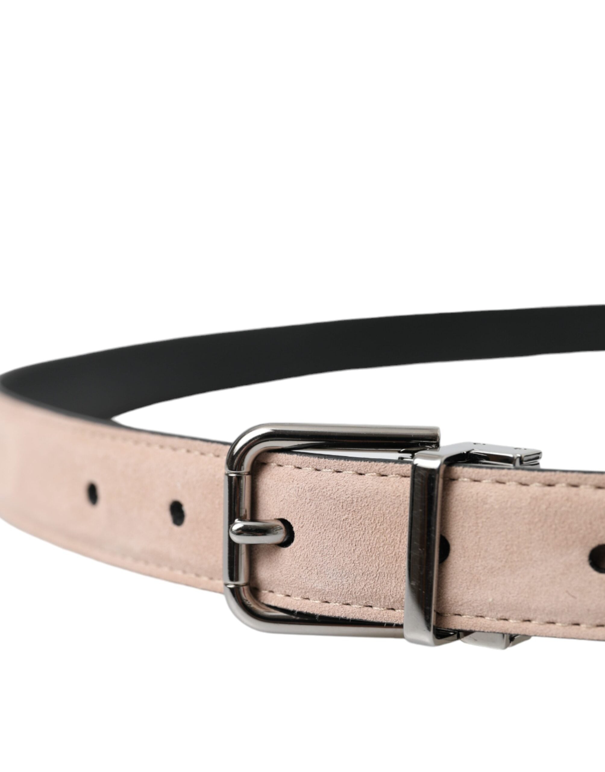 Ceinture Dolce &amp; Gabbana en daim beige avec boucle argentée pour homme