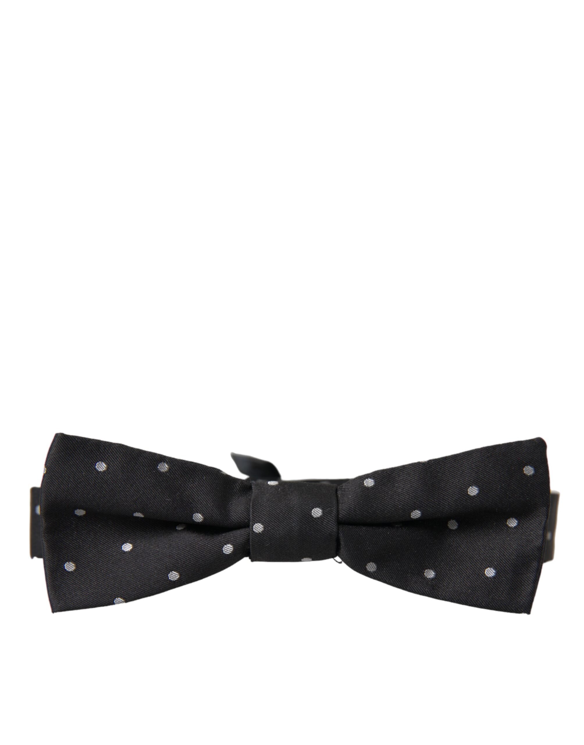 Dolce &amp; Gabbana Schwarz-Weiß Polka Dot Seide Herren Fliege