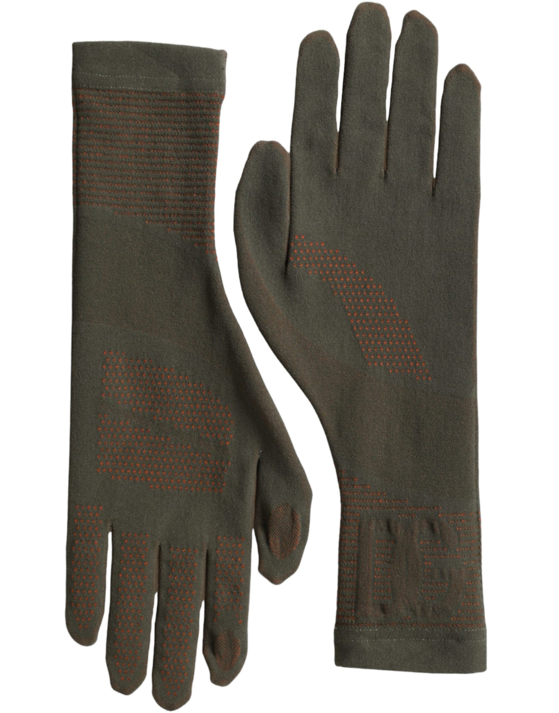 Dolce &amp; Gabbana – Handgelenklange Handschuhe aus Stretch-Baumwolle in Braun
