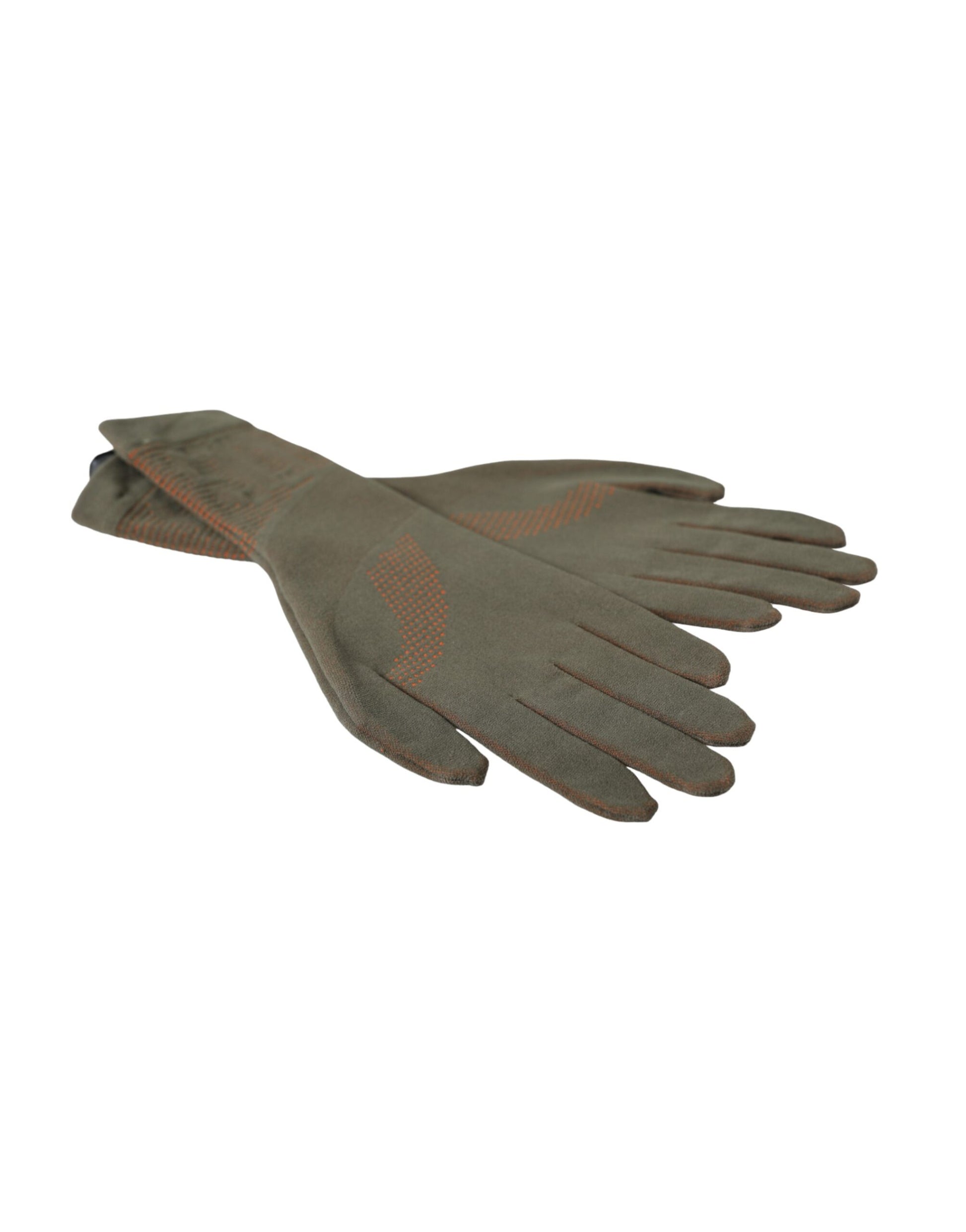 Dolce &amp; Gabbana – Handgelenklange Handschuhe aus Stretch-Baumwolle in Braun