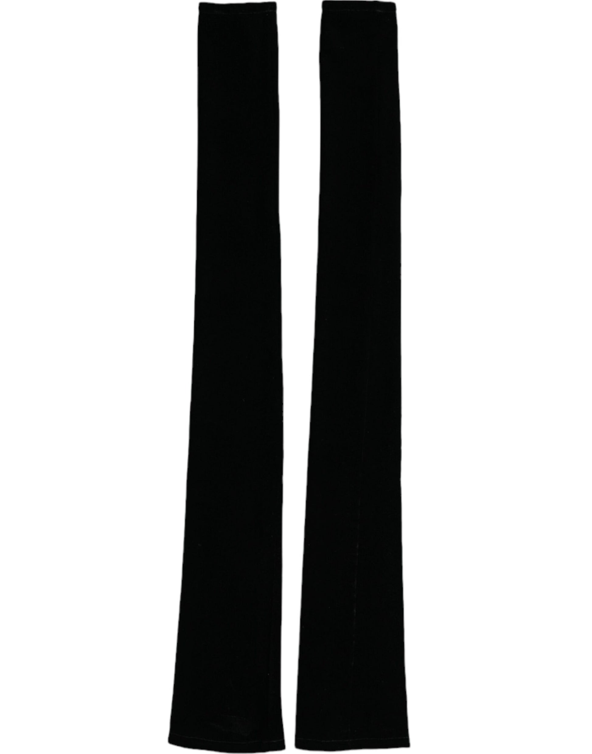Dolce &amp; Gabbana – Lange, fingerlose Handschuhe aus schwarzem Nylon mit Ellenbogenschutz