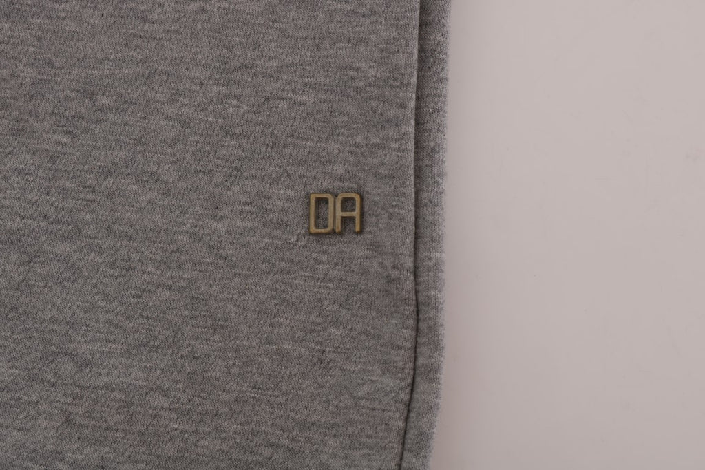 Daniele Alessandrini Grauer Pullover mit Kapuze aus Baumwolle