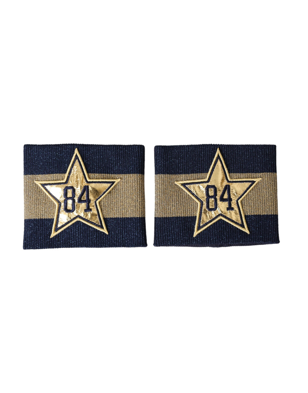 Dolce &amp; Gabbana – Viskosearmband mit Logo „Stern 84“ in Schwarz und Gold