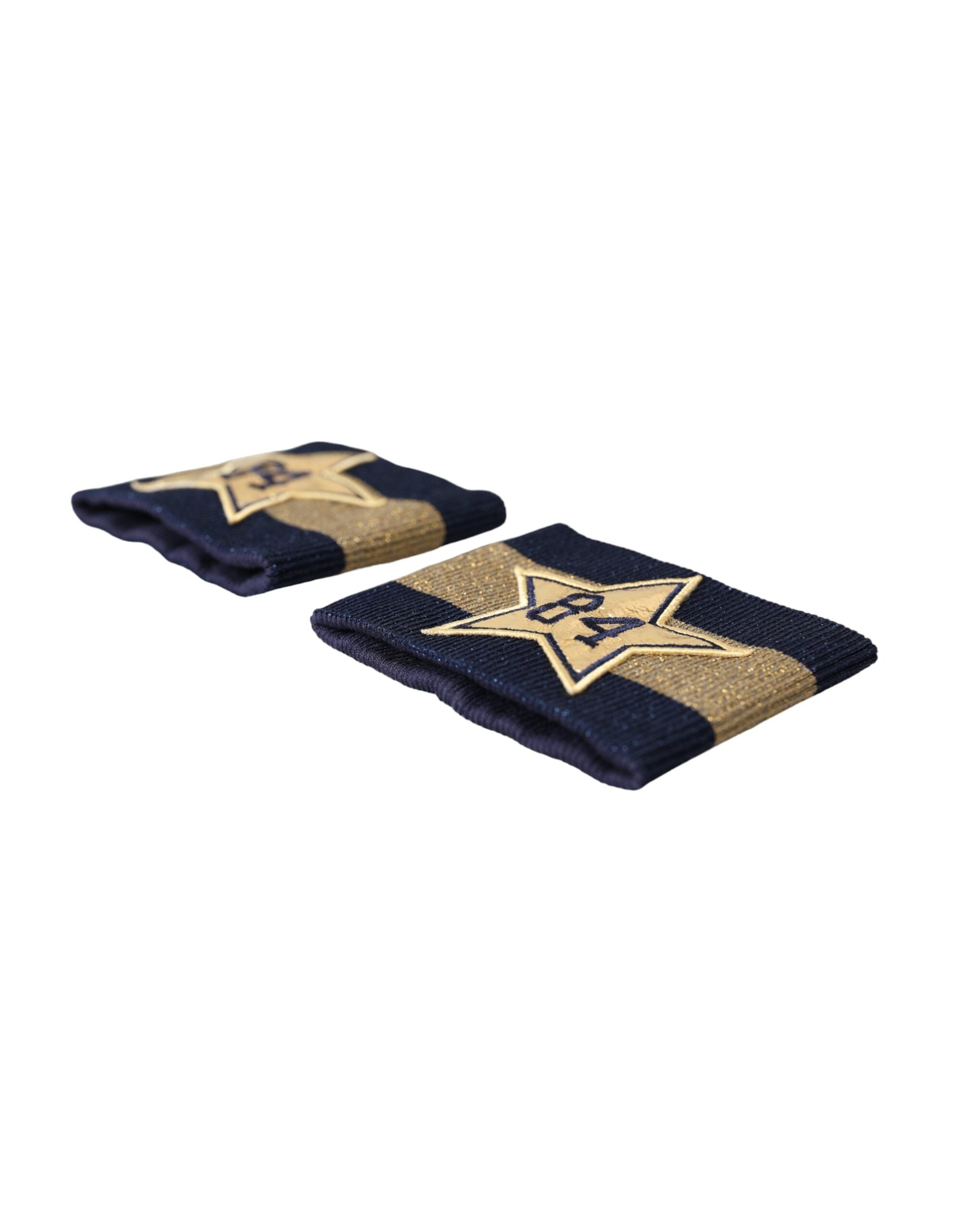 Dolce &amp; Gabbana – Viskosearmband mit Logo „Stern 84“ in Schwarz und Gold