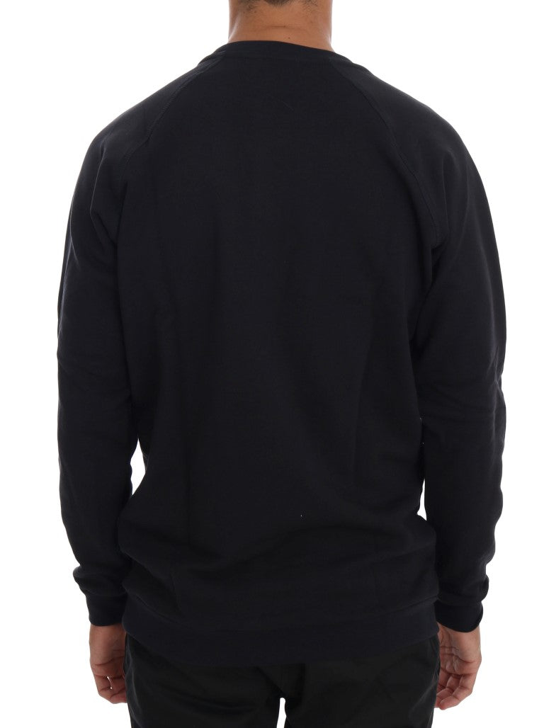 Daniele Alessandrini Schicker dunkelblauer Baumwollpullover mit Rundhalsausschnitt