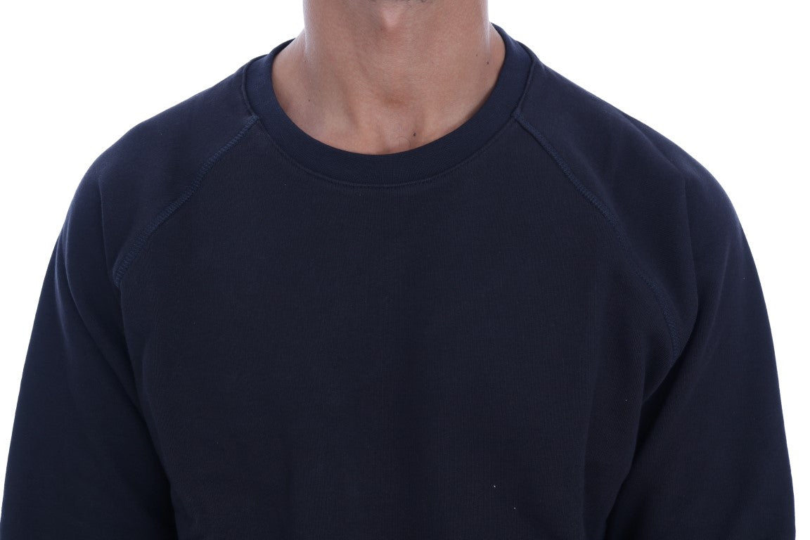 Daniele Alessandrini Schicker dunkelblauer Baumwollpullover mit Rundhalsausschnitt