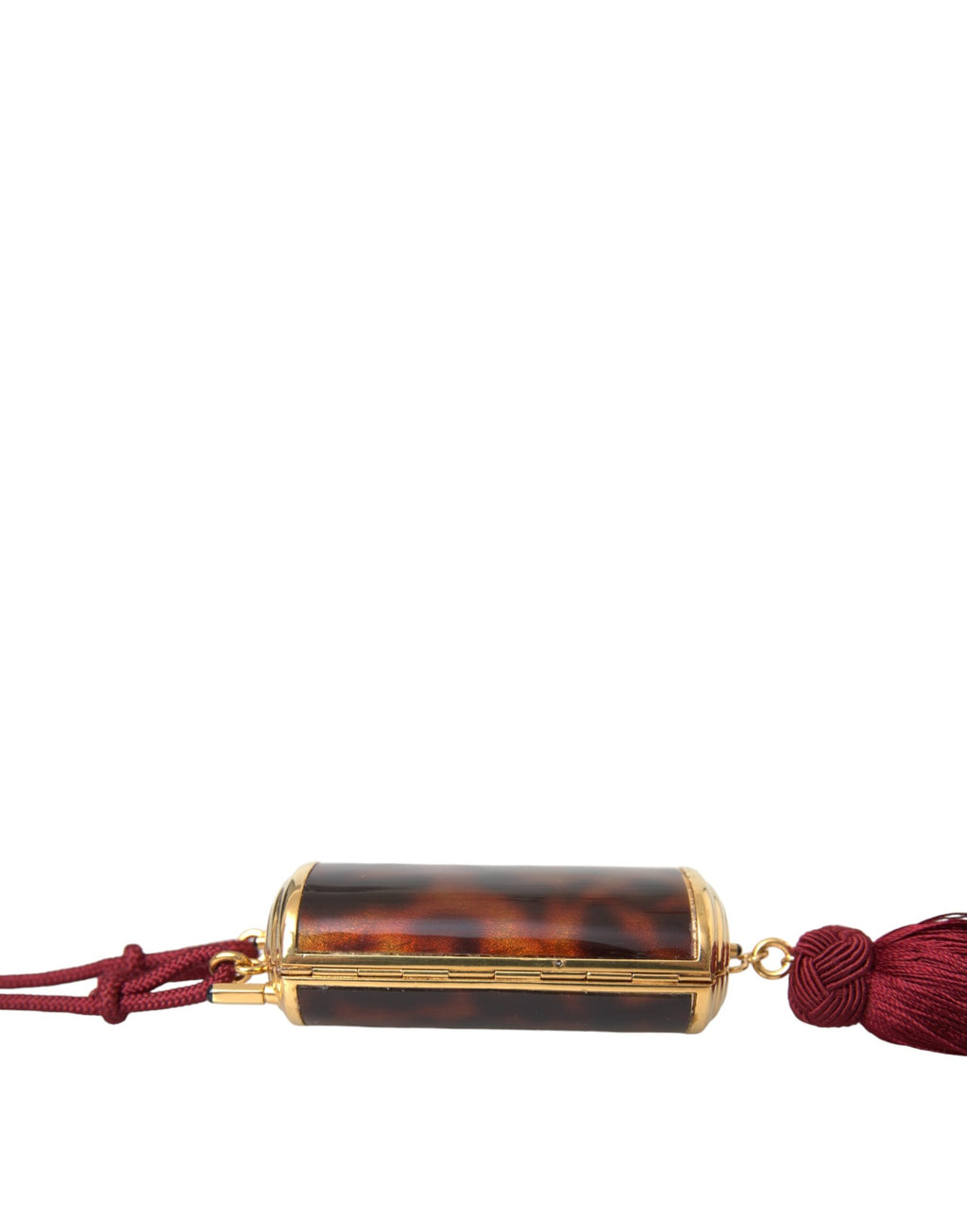 Mini trousse de maquillage à pompon et miroir léopard marron Dolce &amp; Gabbana